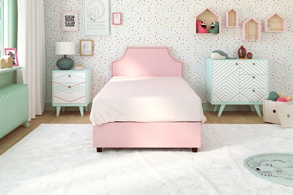DHP Melita Bed in Pink Linen