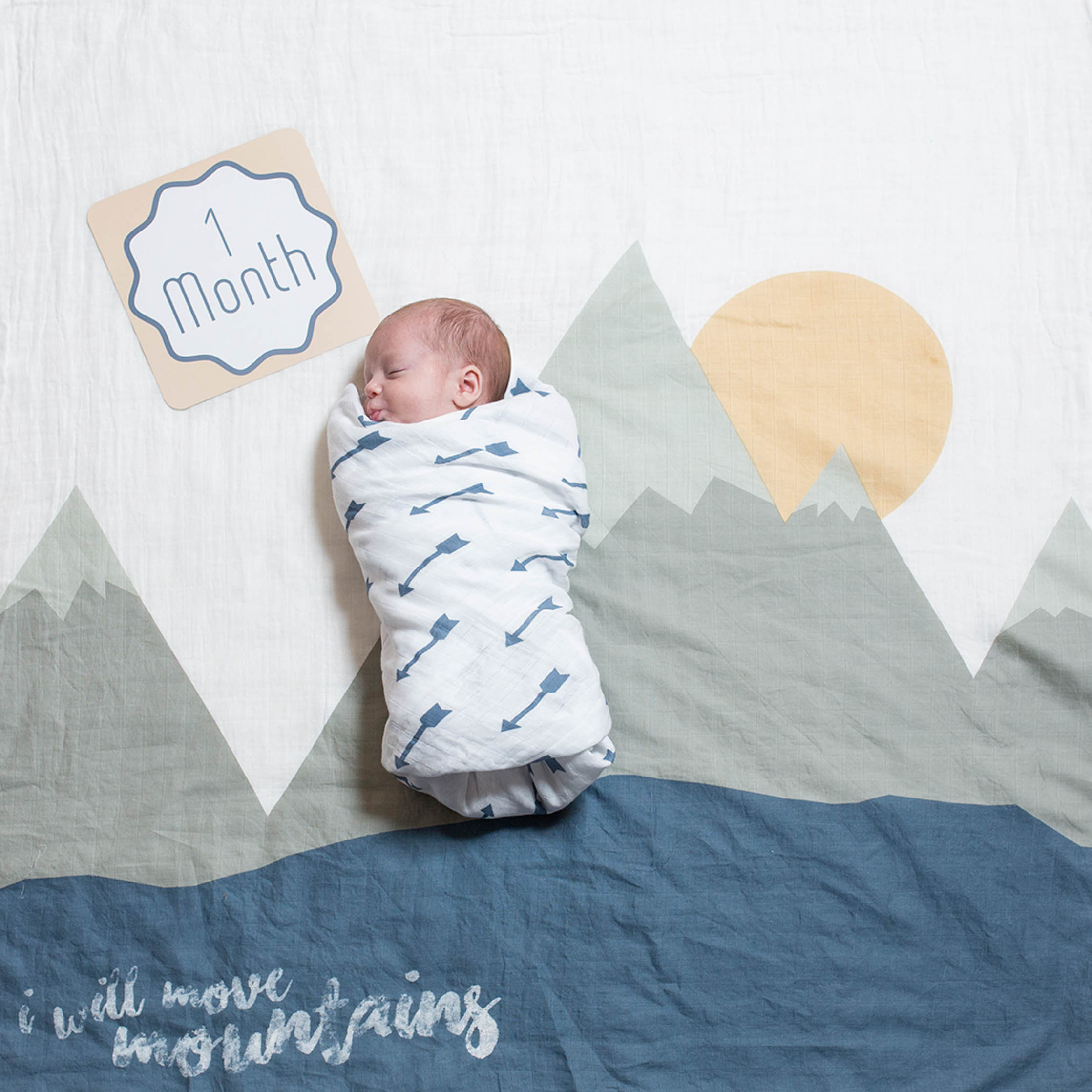 I Will Move Mountains Milestone Blanket & Card Set