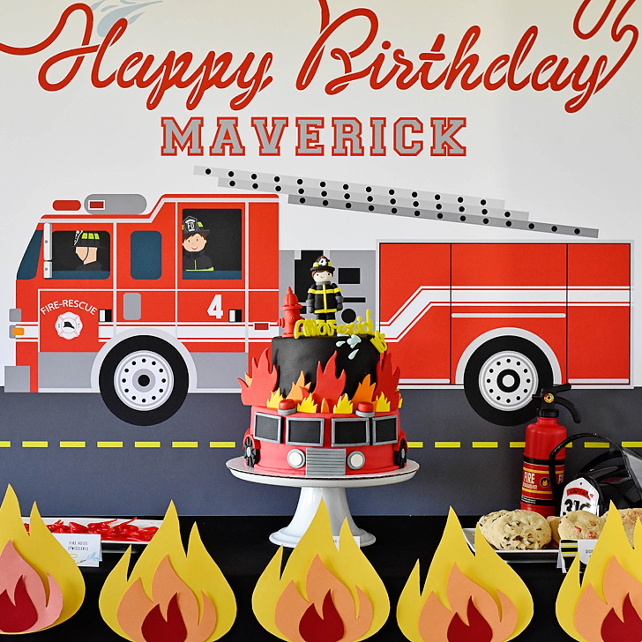 Project Gallery Sound the Alarm for Maverick’s Fire Truck 4th Birthday Party! 2-2