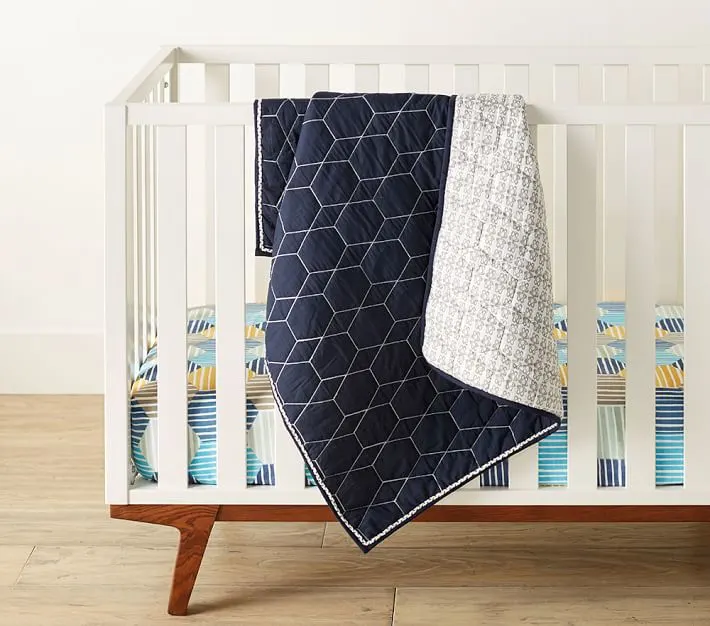 Organic Striped Geo Crib Fitted Sheet