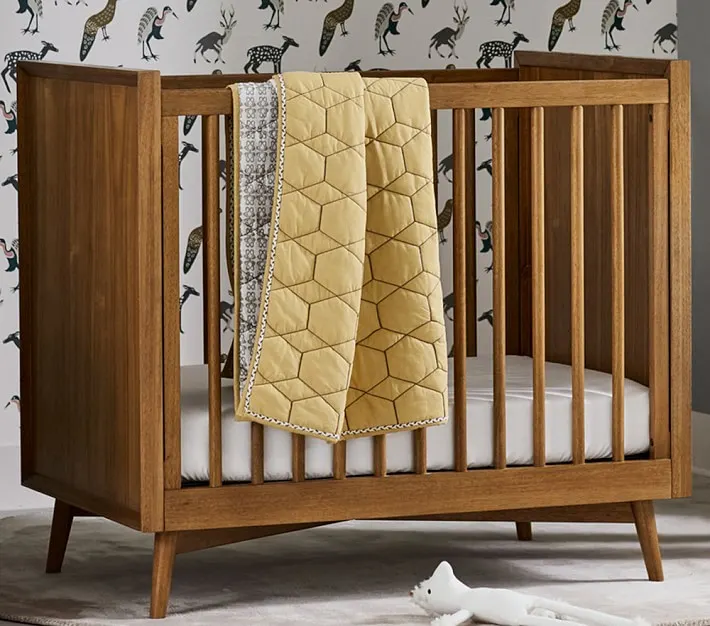 Mid-Century Mini-Crib with Mattress