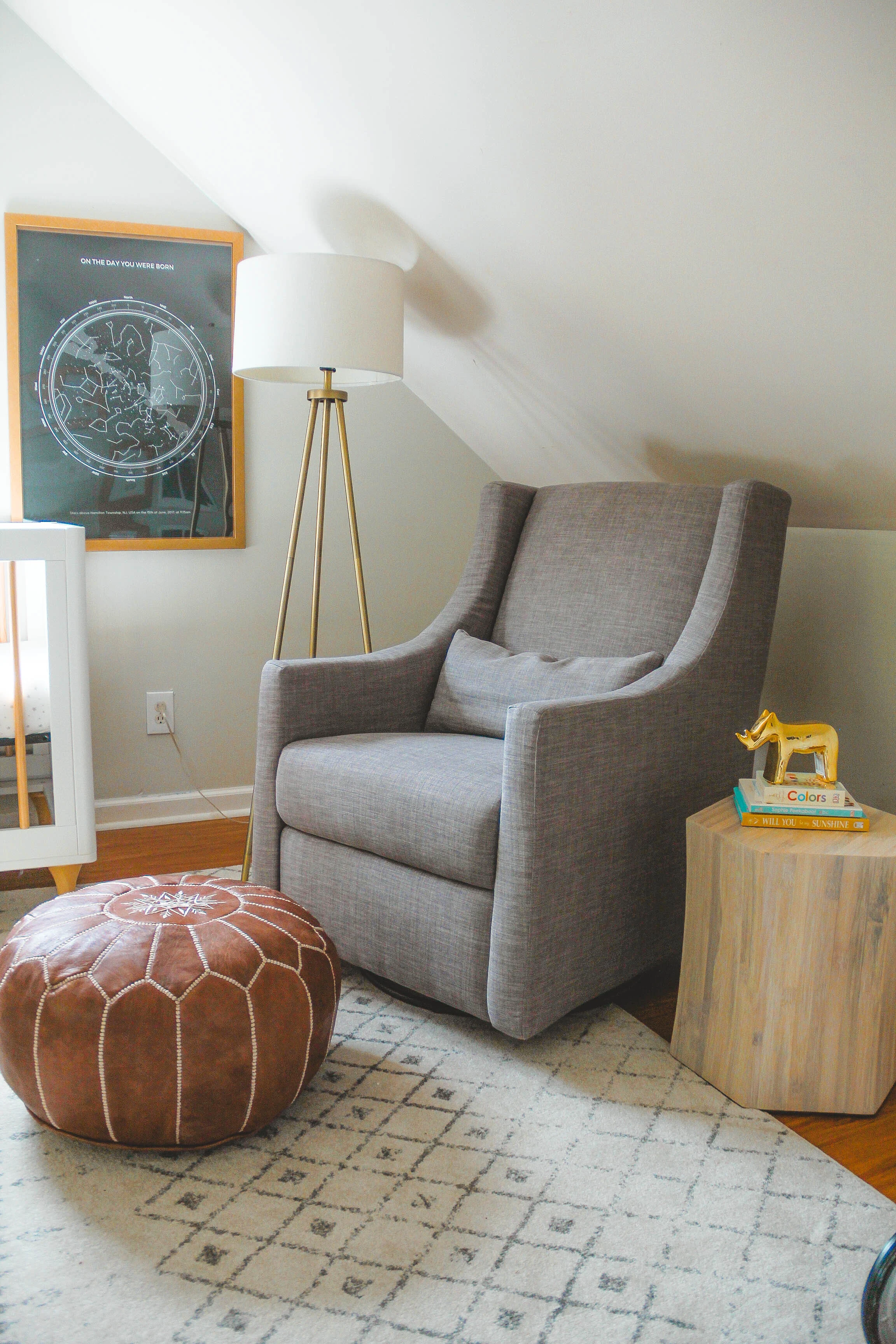 Eclectic Boy's Nursery Glider Nook