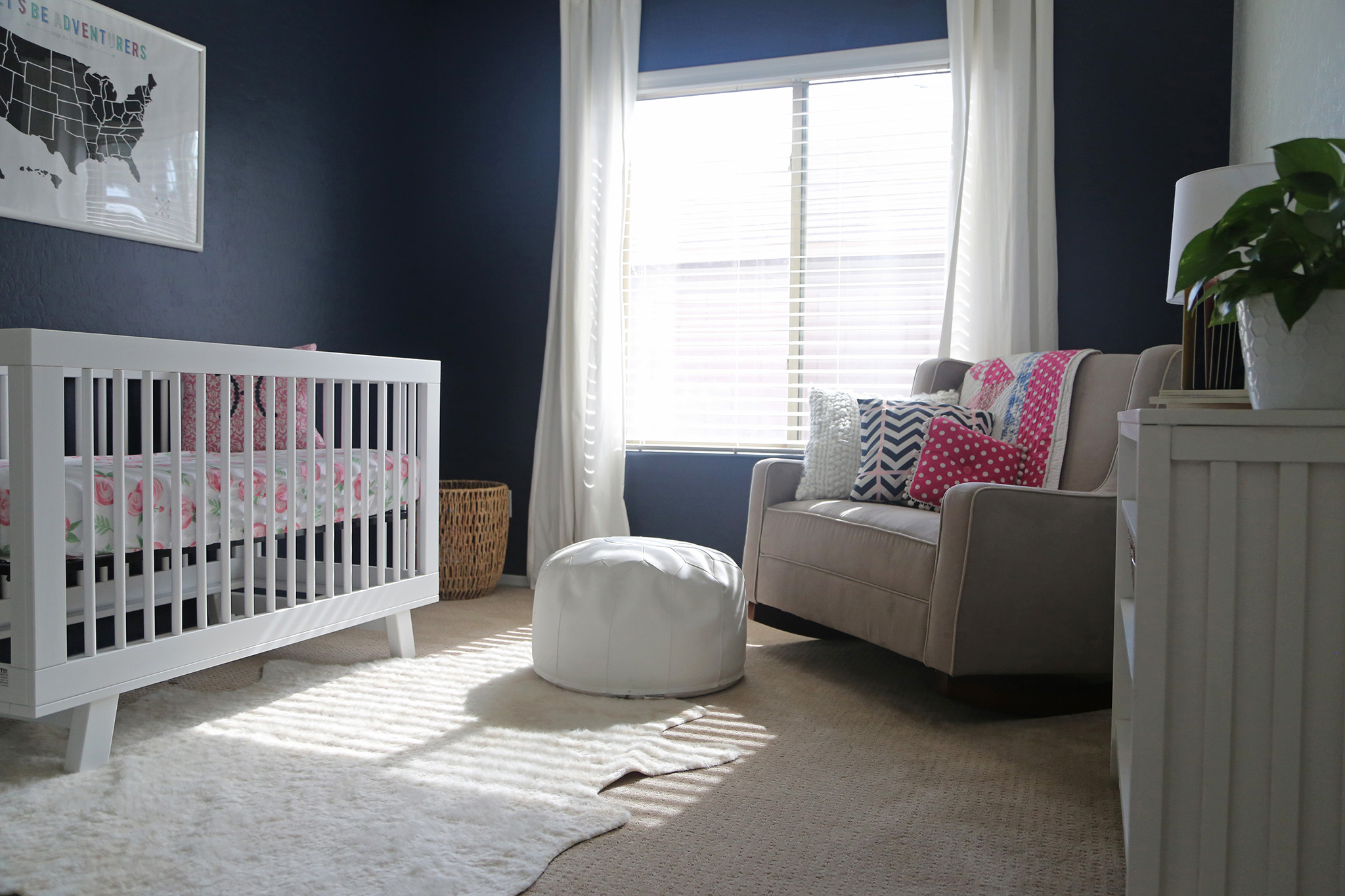 Navy Blue Girl's Nursery 