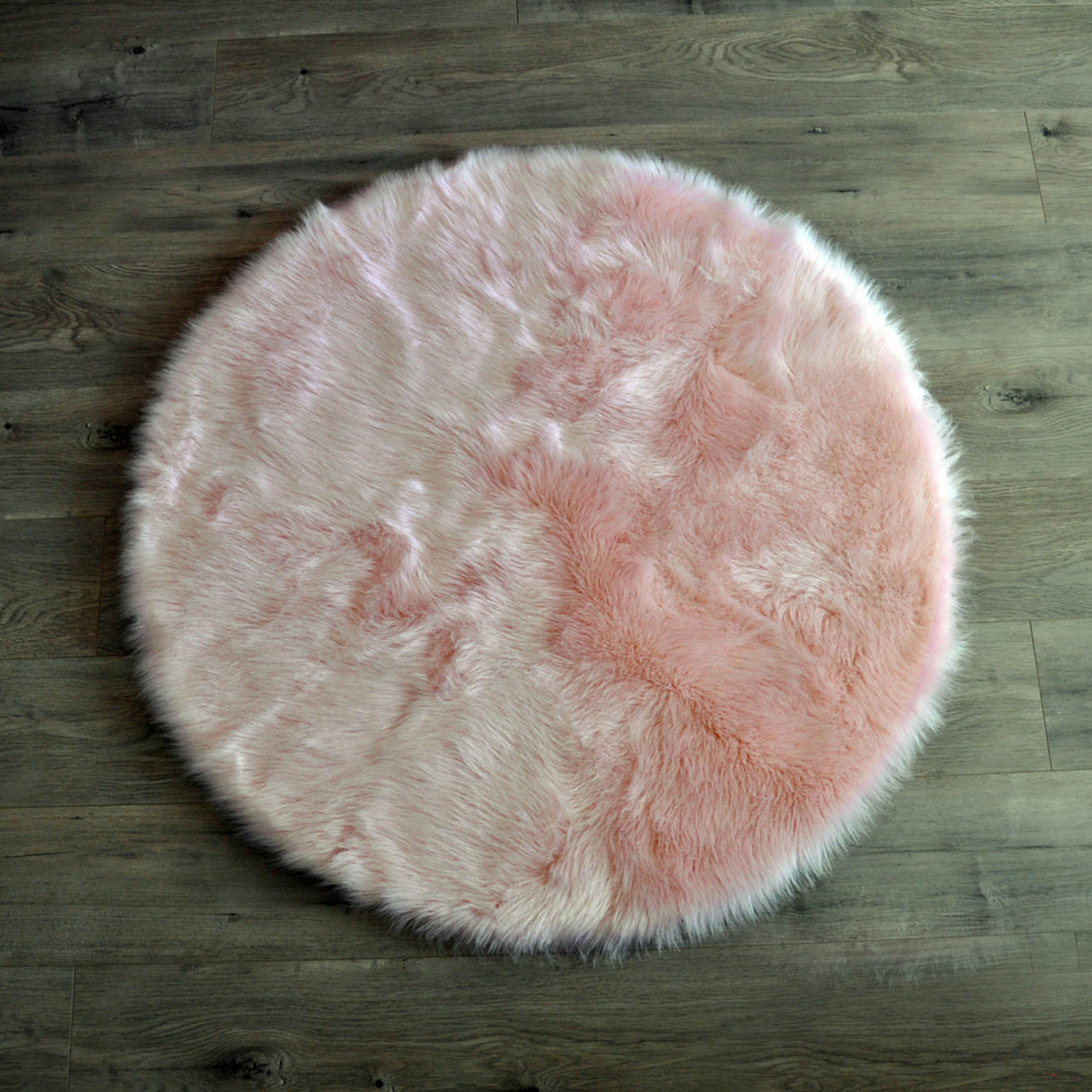 Faux Sheepskin Round Area Rug