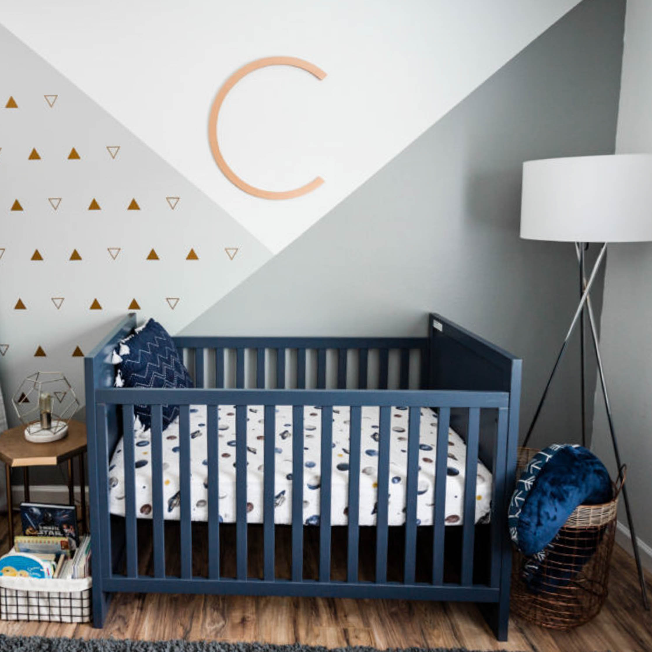 Modern Geometric Nursery with Subtle Star Wars Accents