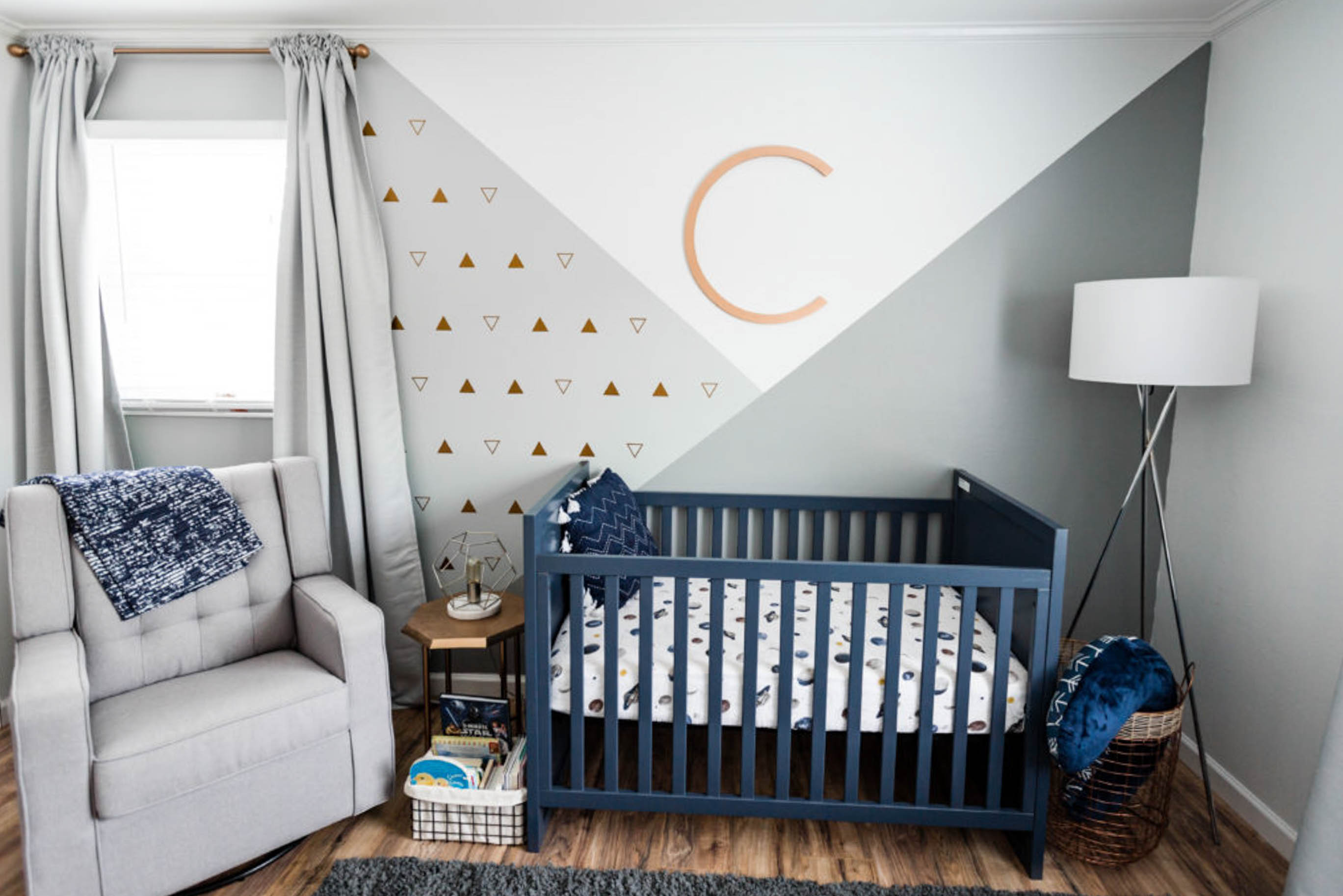 Modern Geometric Nursery with Subtle Star Wars Accents