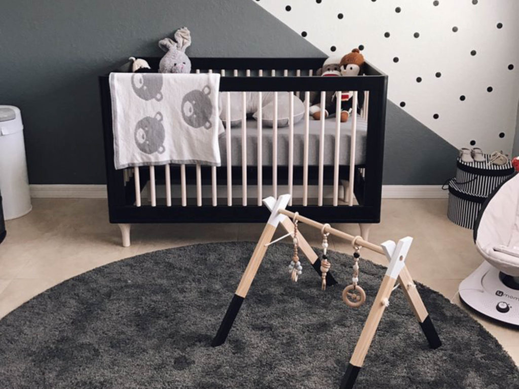 Black and store white nursery accessories