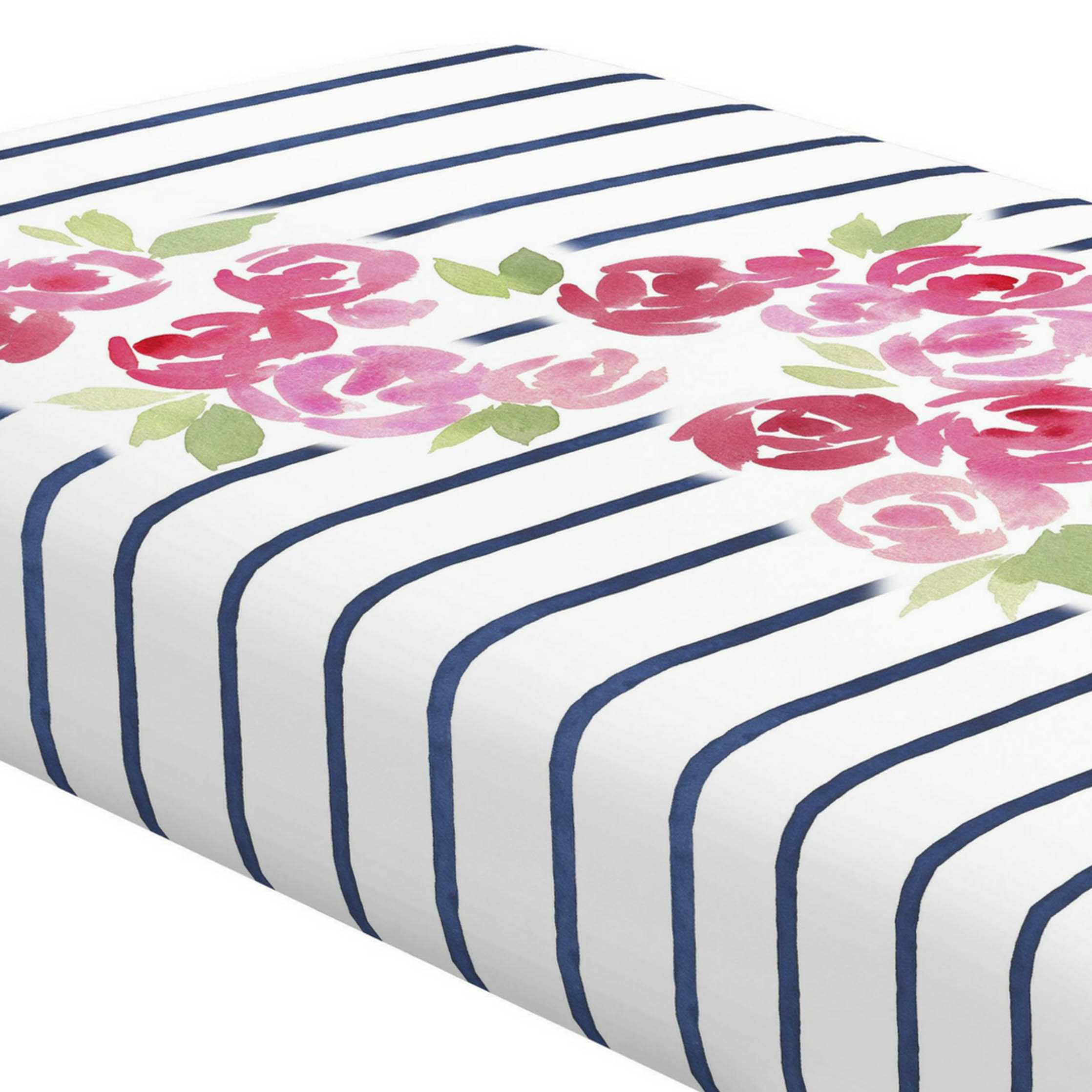Rose Stripe Centerpiece Crib Sheet