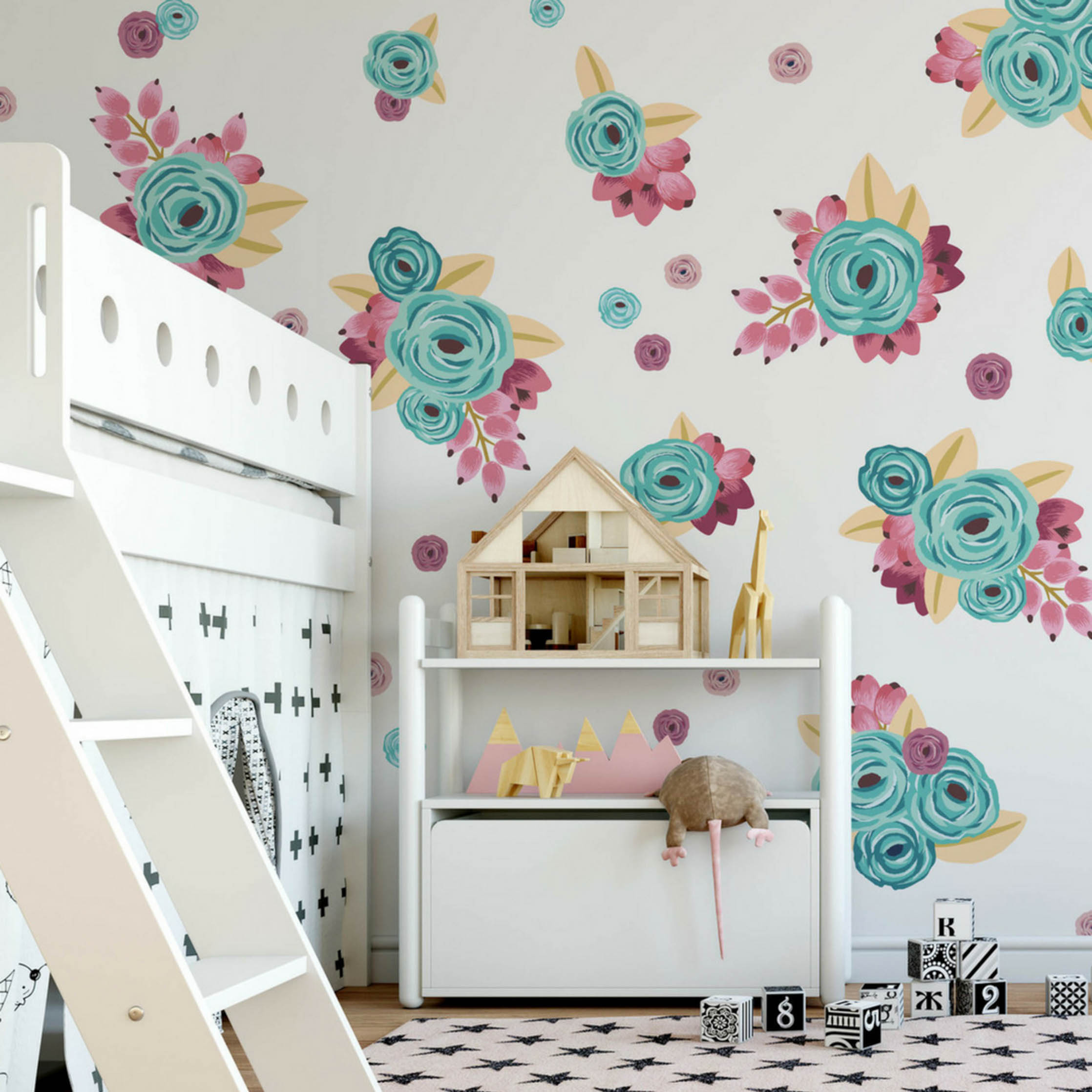 Graphic Flower Cluster Wall Decals