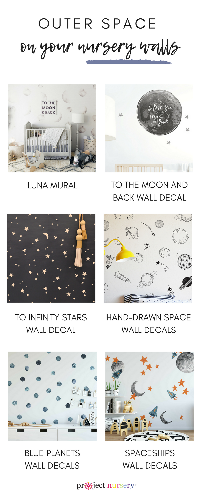 Outer Space Themed Wall Decor for Nursery