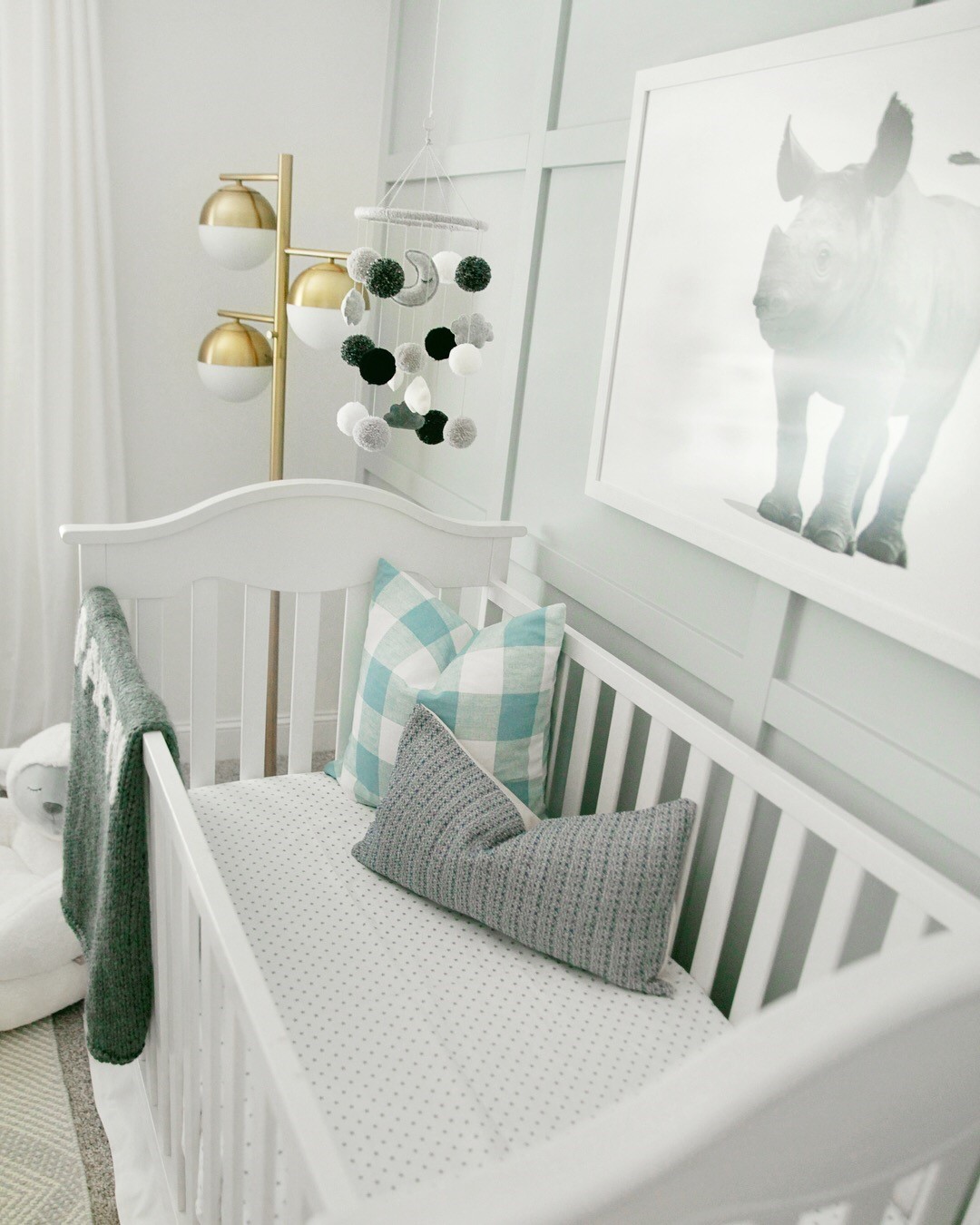 Gray Boy's Nursery with Board and Batten Wall