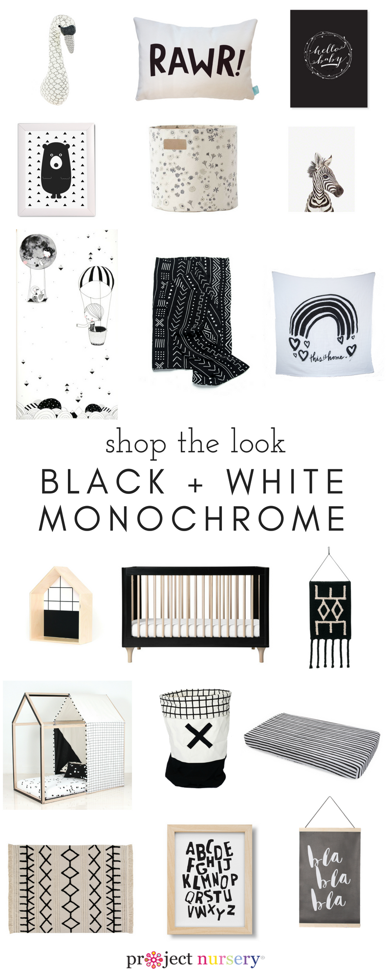 black white nursery ideas