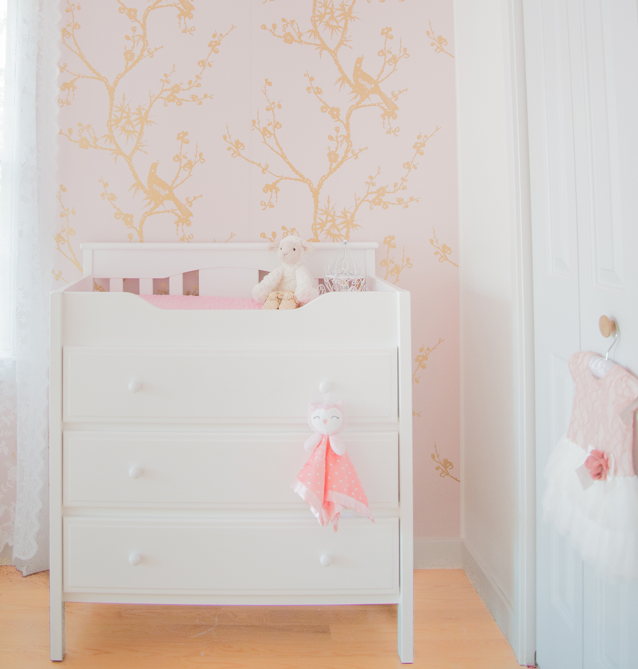 Pink, White and Gold Nursery