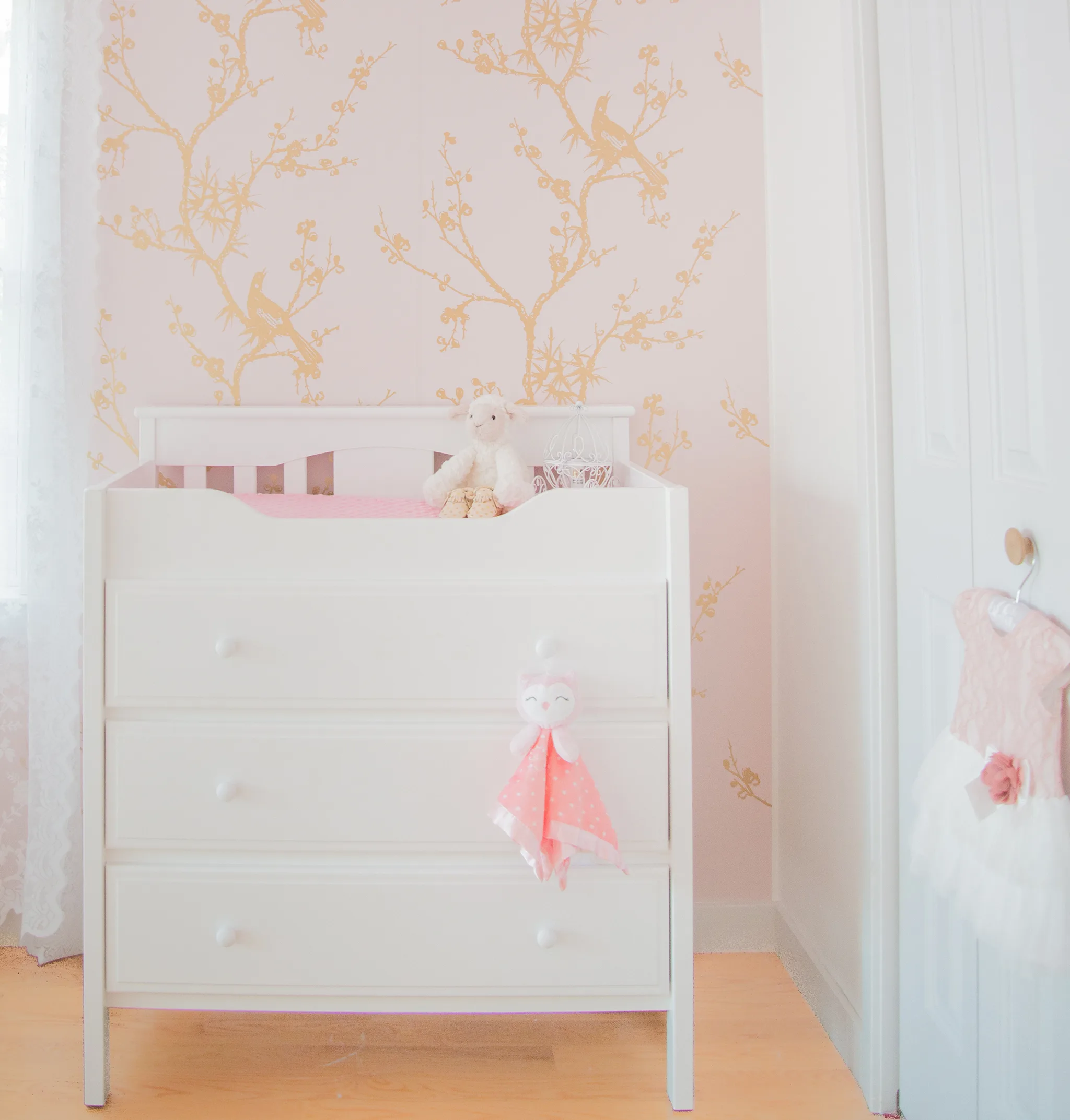 Pink, White and Gold Nursery