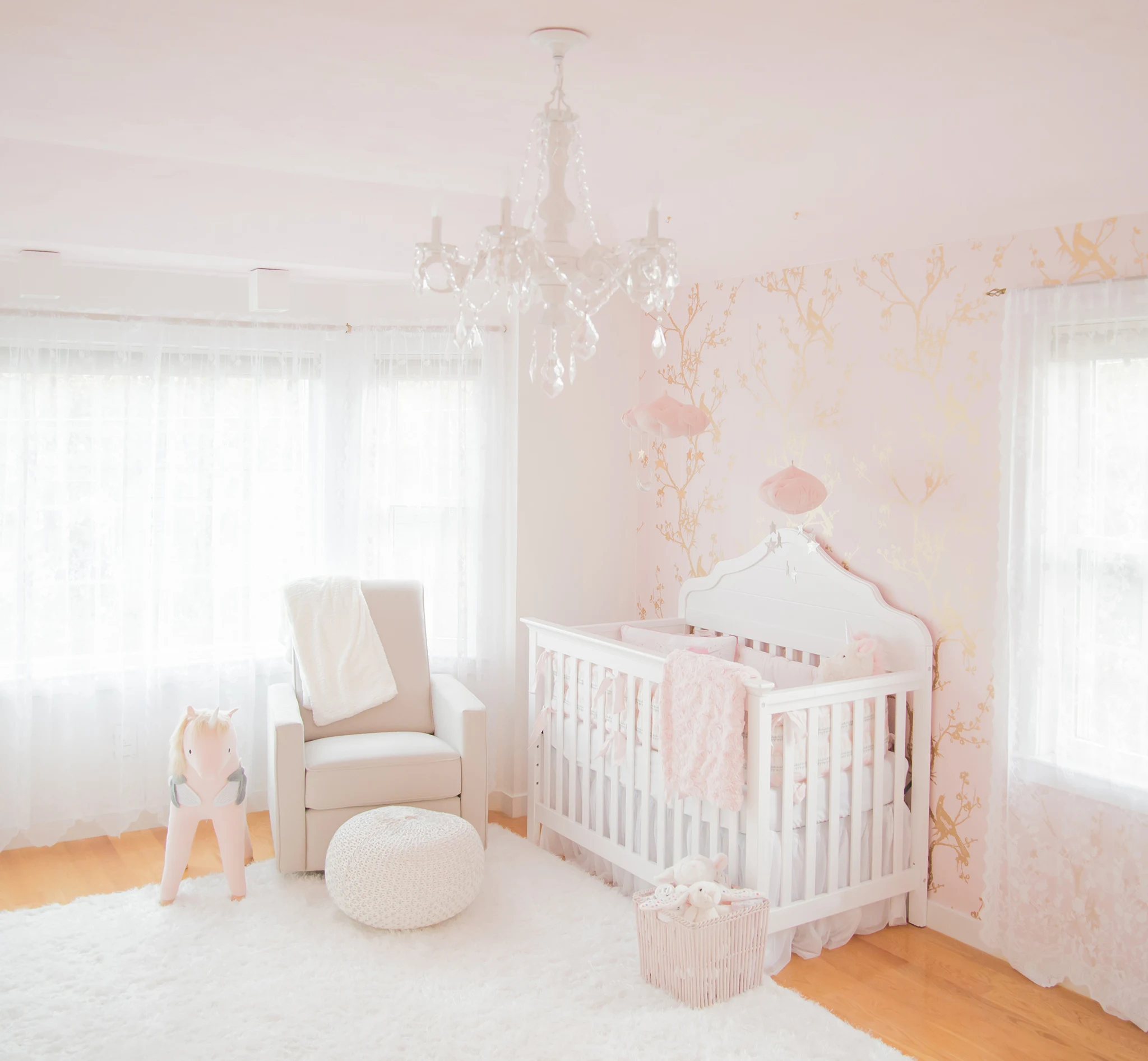 Pink, White and Gold Nursery