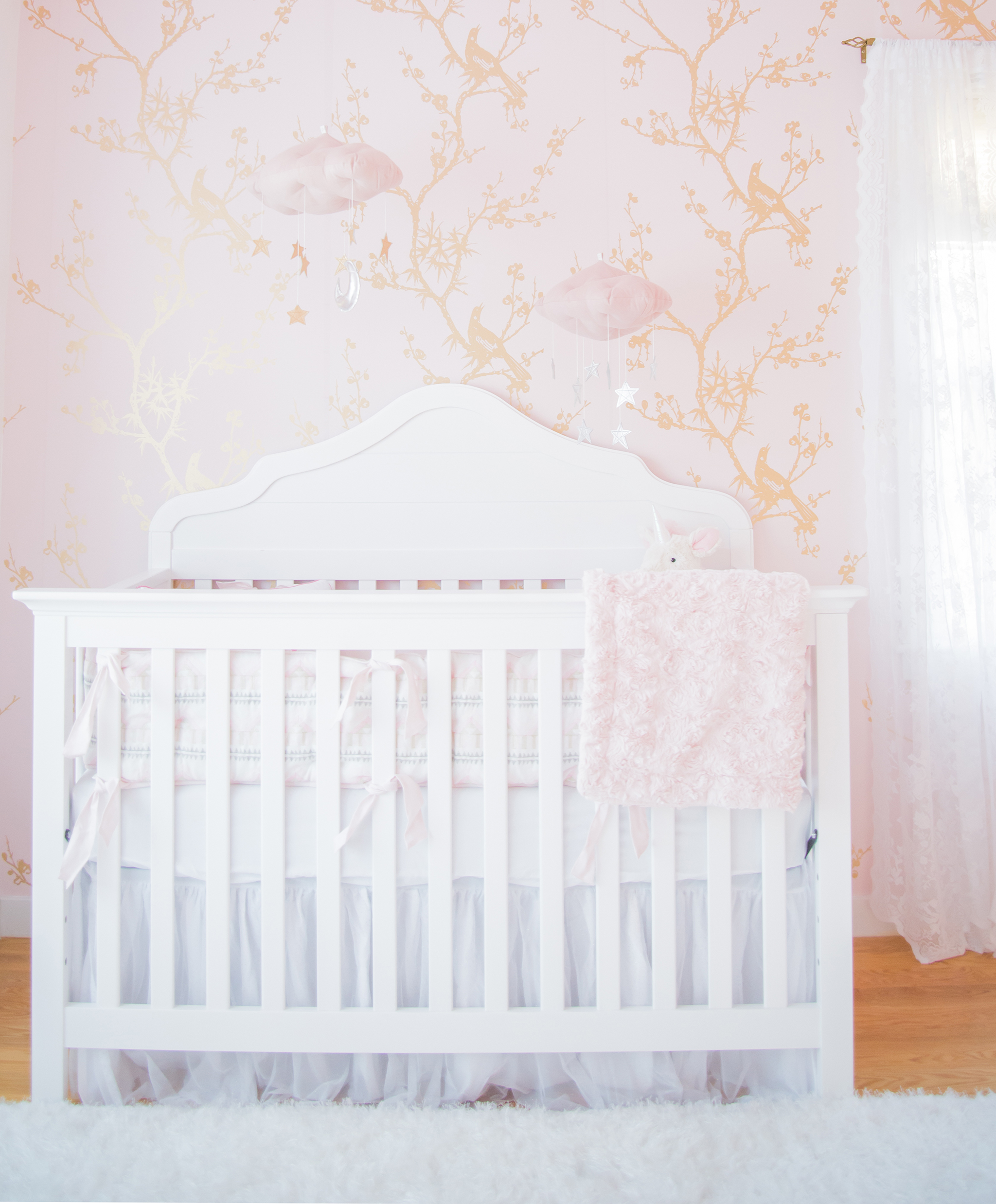 Pink, White and Gold Nursery