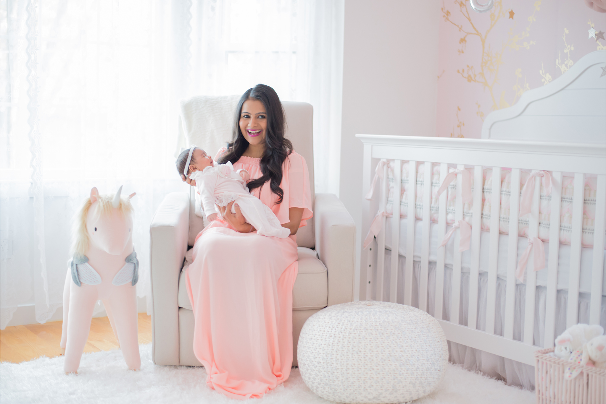 Pink, White and Gold Nursery