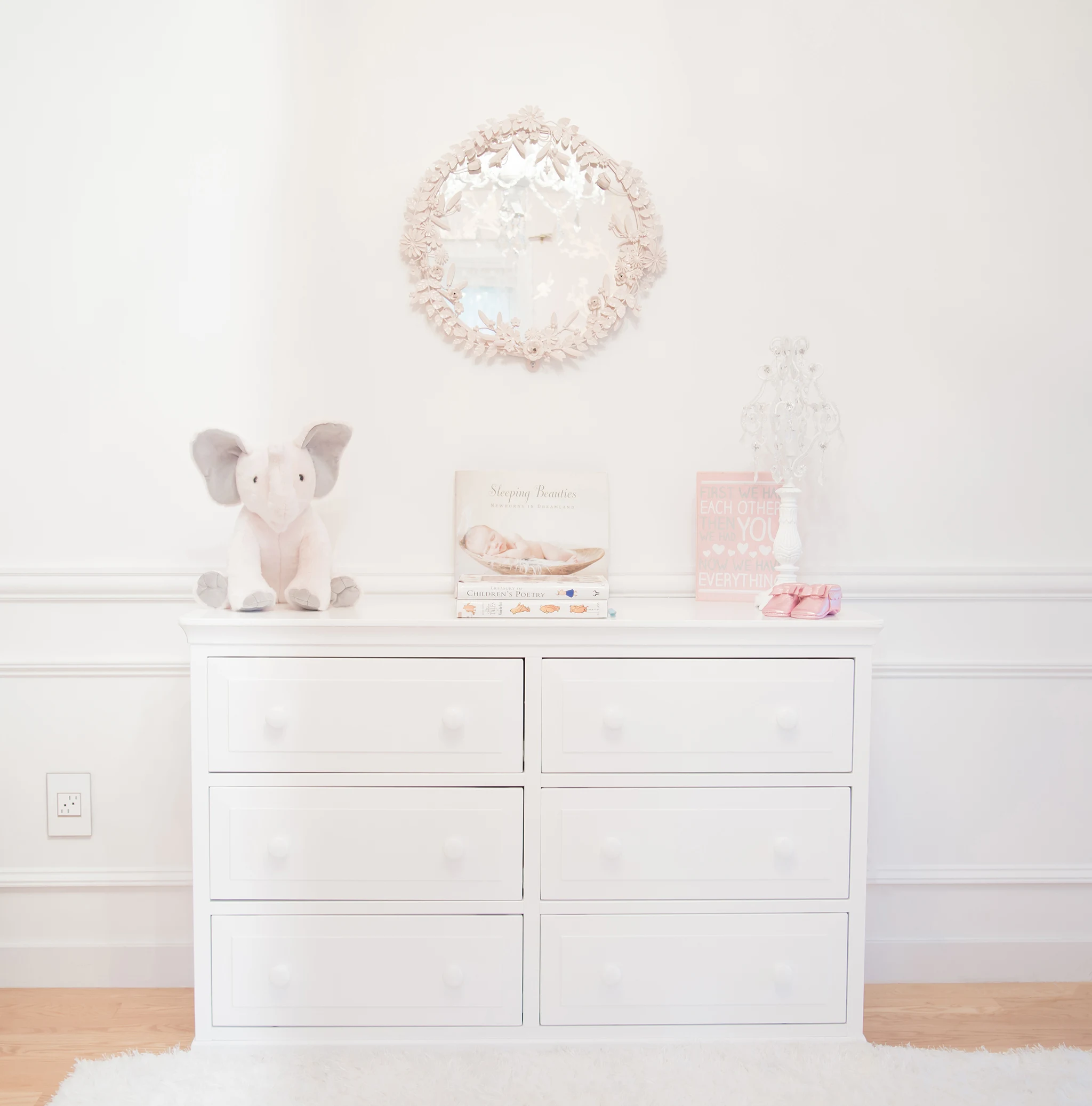 Pink, White and Gold Nursery