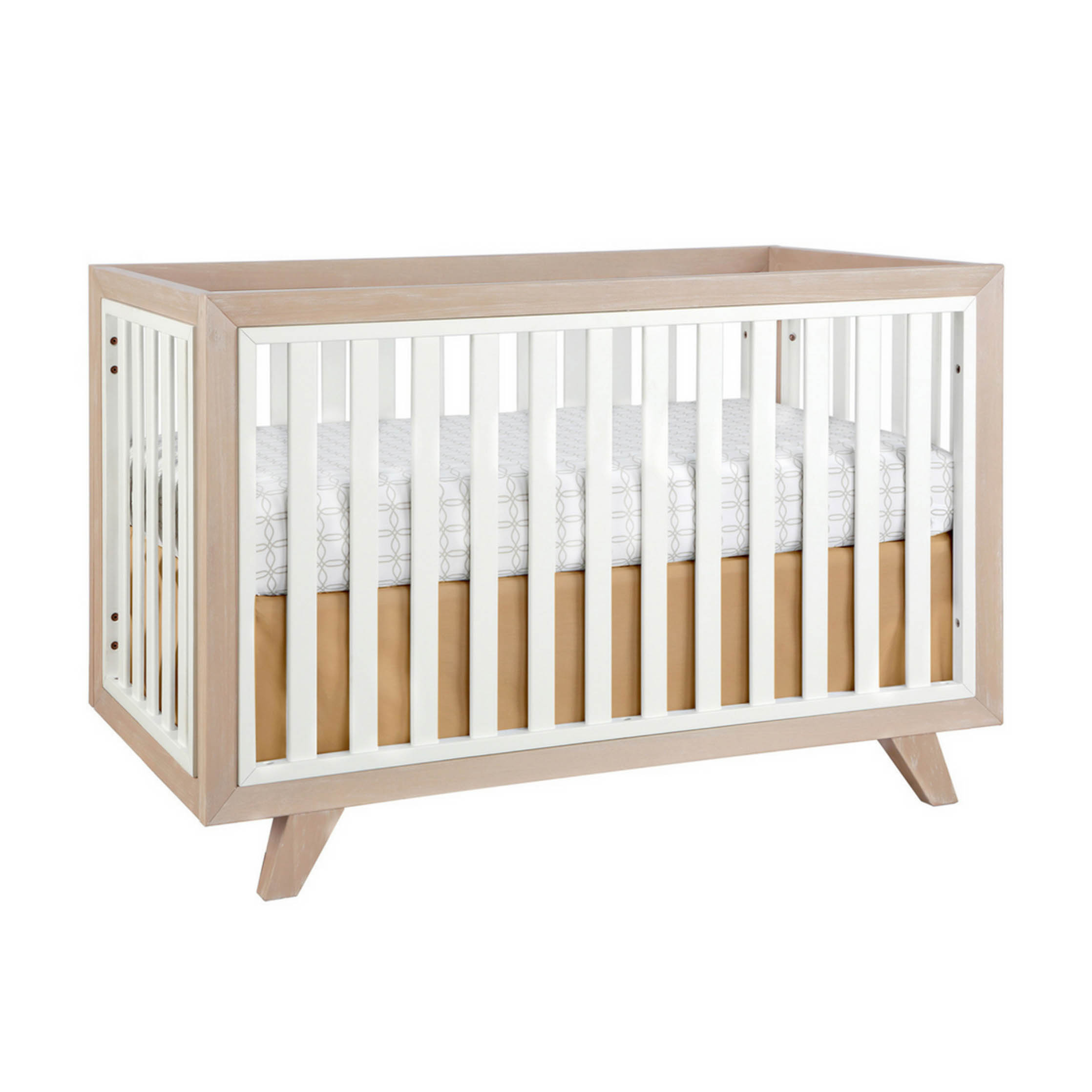 Two Toned Almond + White Wooster Crib