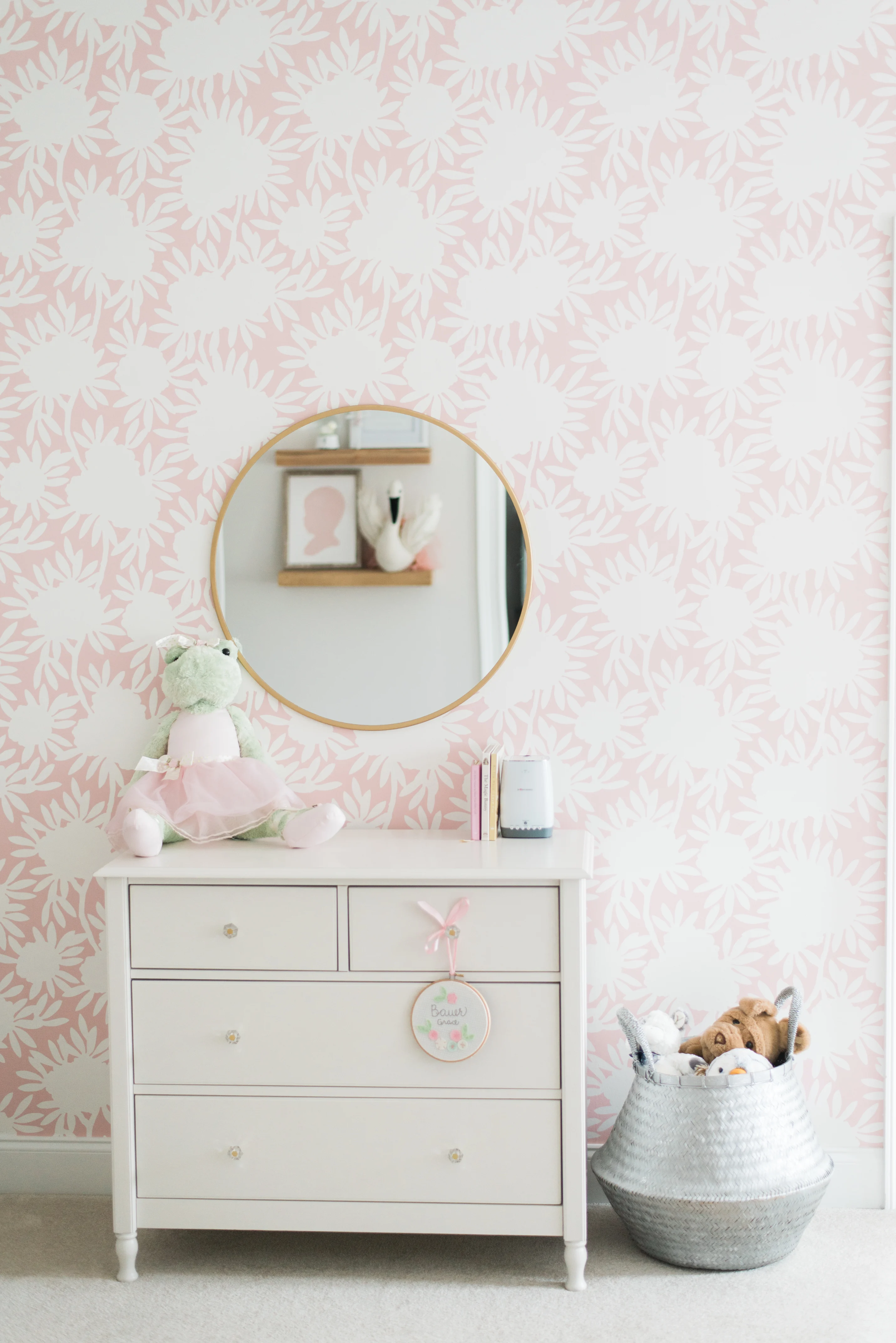 Pink and White Shared Toddler Room