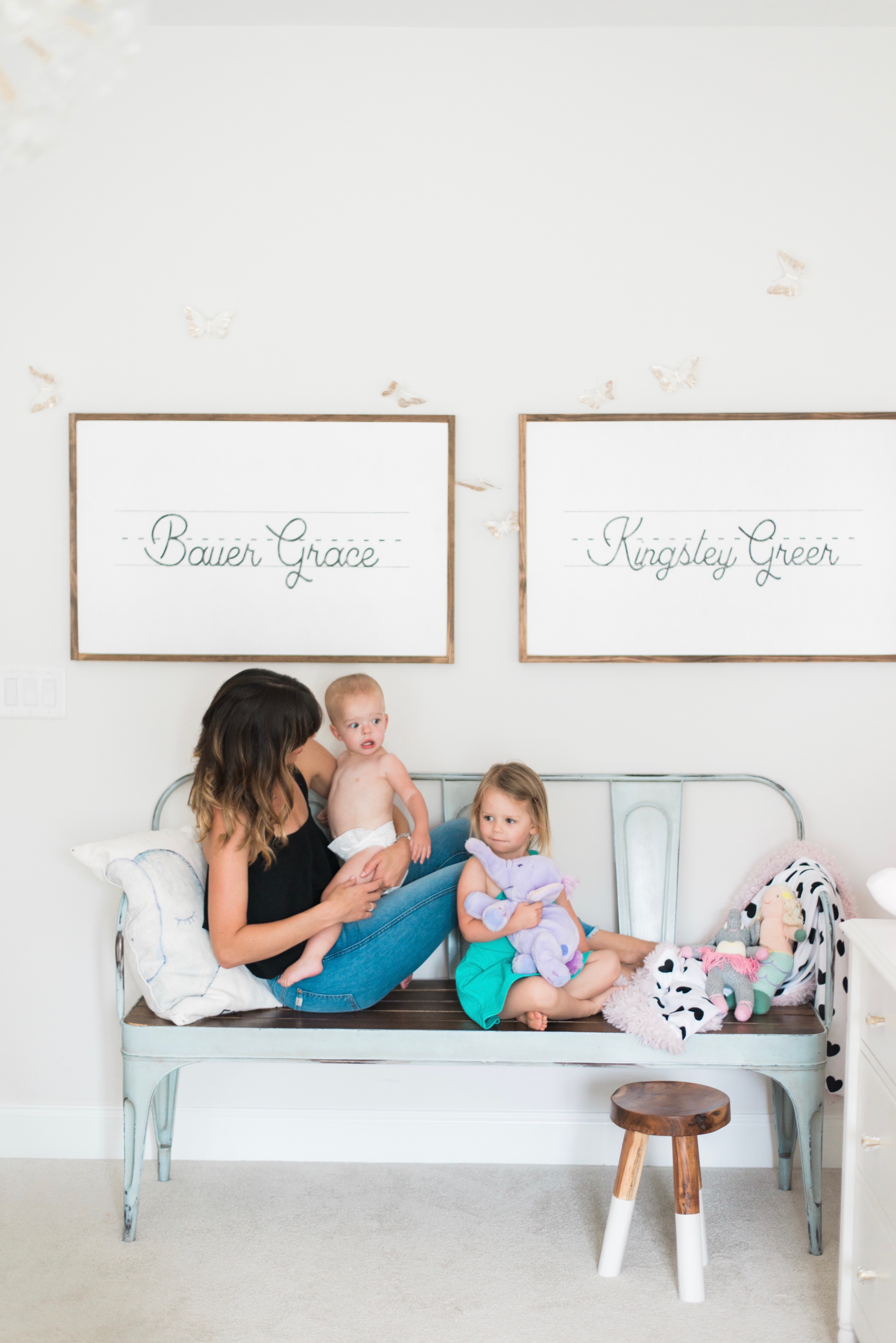 Pink and White Shared Toddler Room