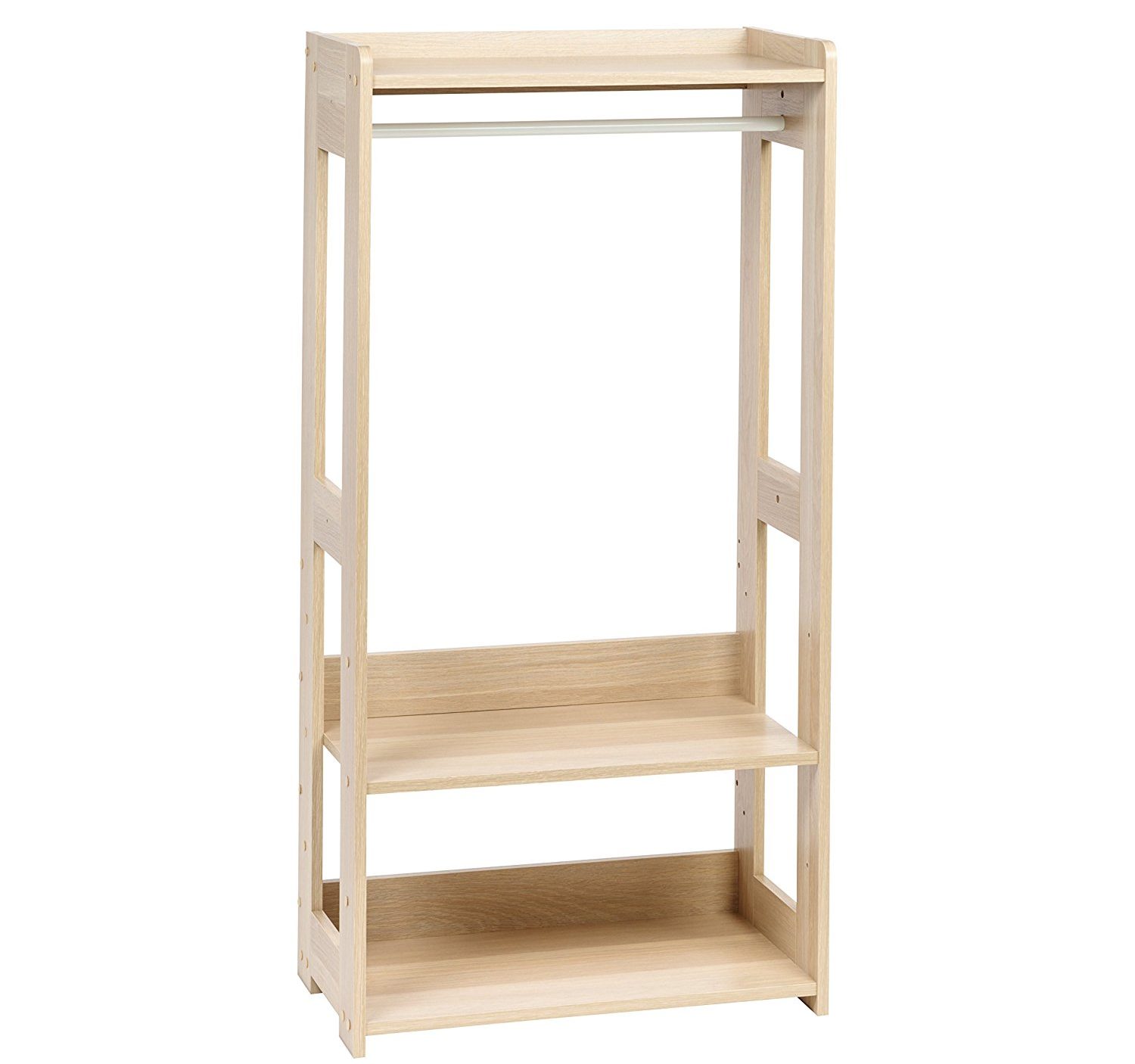 Amazon IRIS Compact Wood Garment Rack Natural