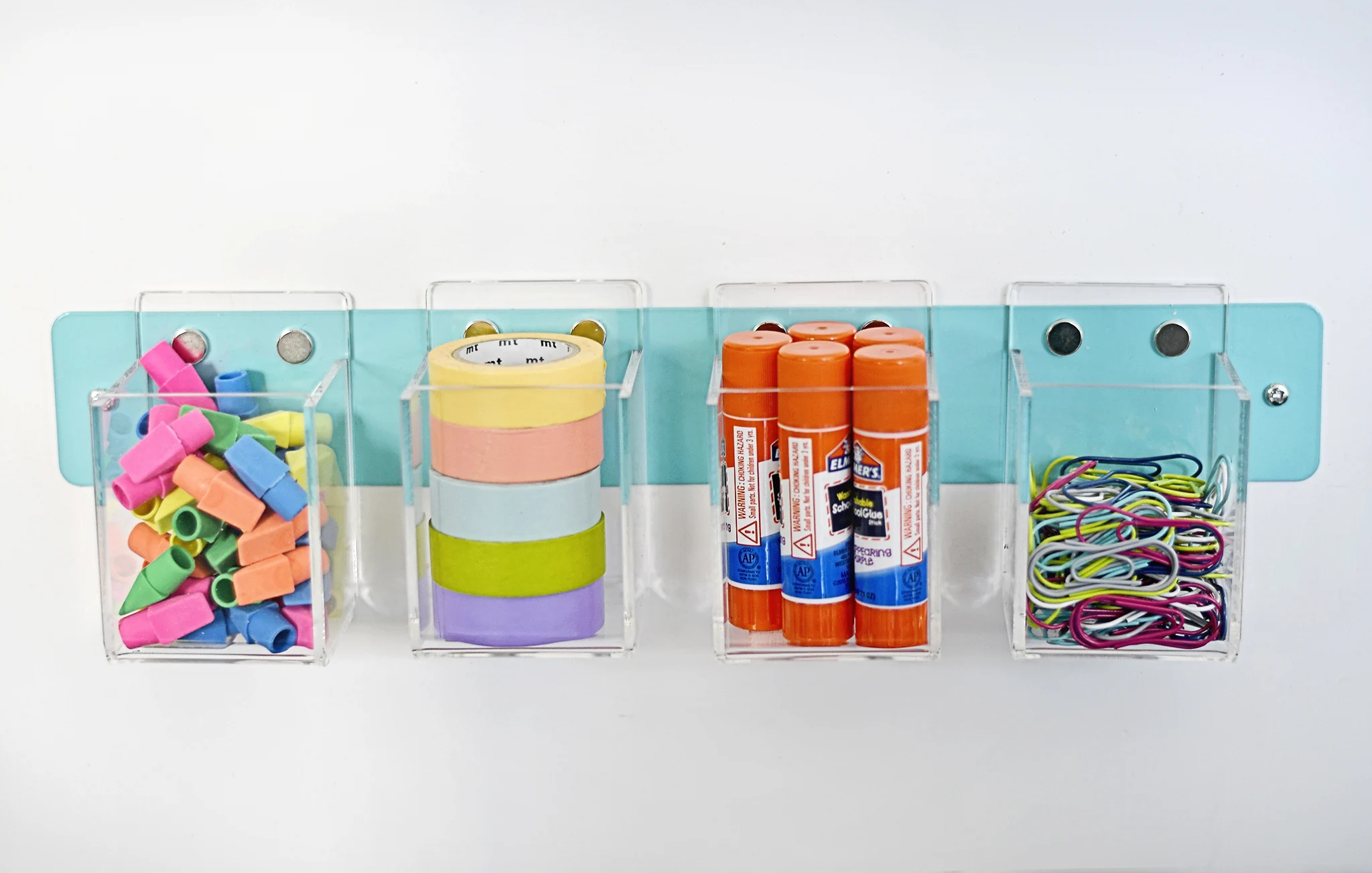 Clear acrylic magnetic containers are great for small items!