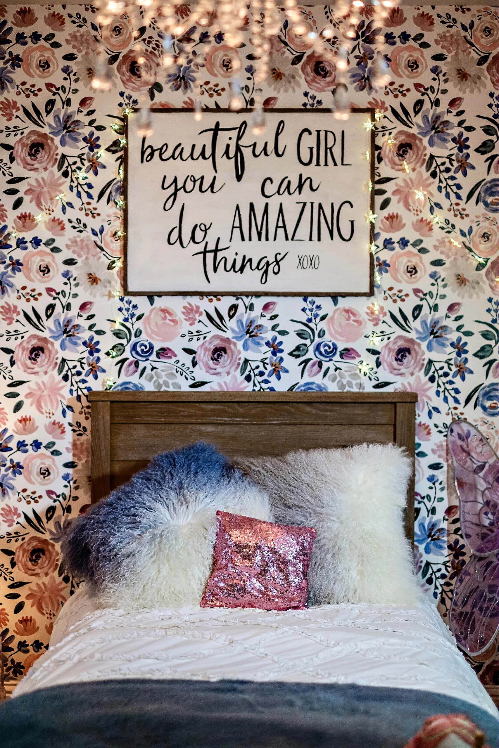 Navy and Pink Girl's Room