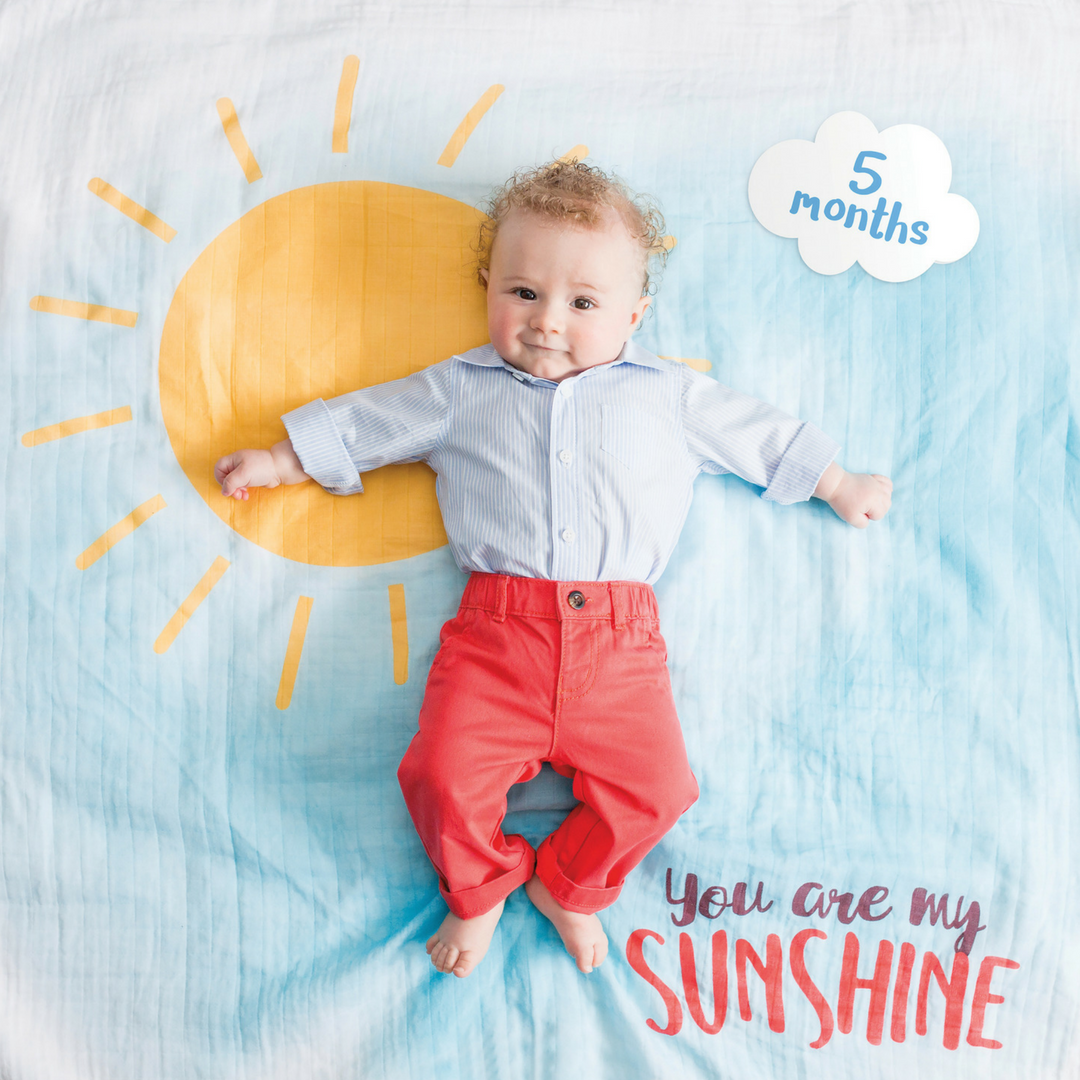 You Are My Sunshine Milestone Blanket and Card Set