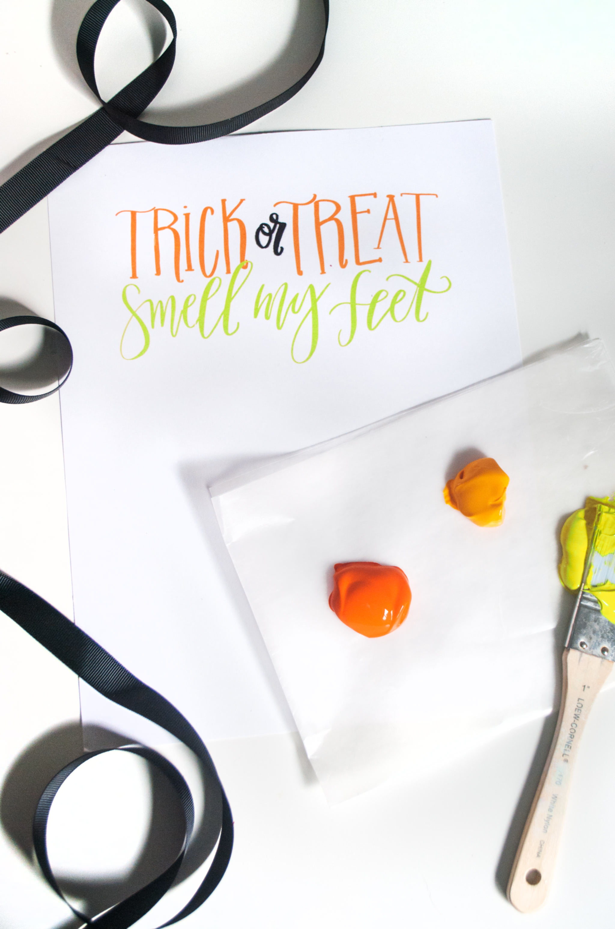 Halloween Footprint Keepsake with Free Printable