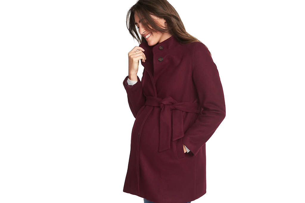 Maternity Funnel-Neck Coat