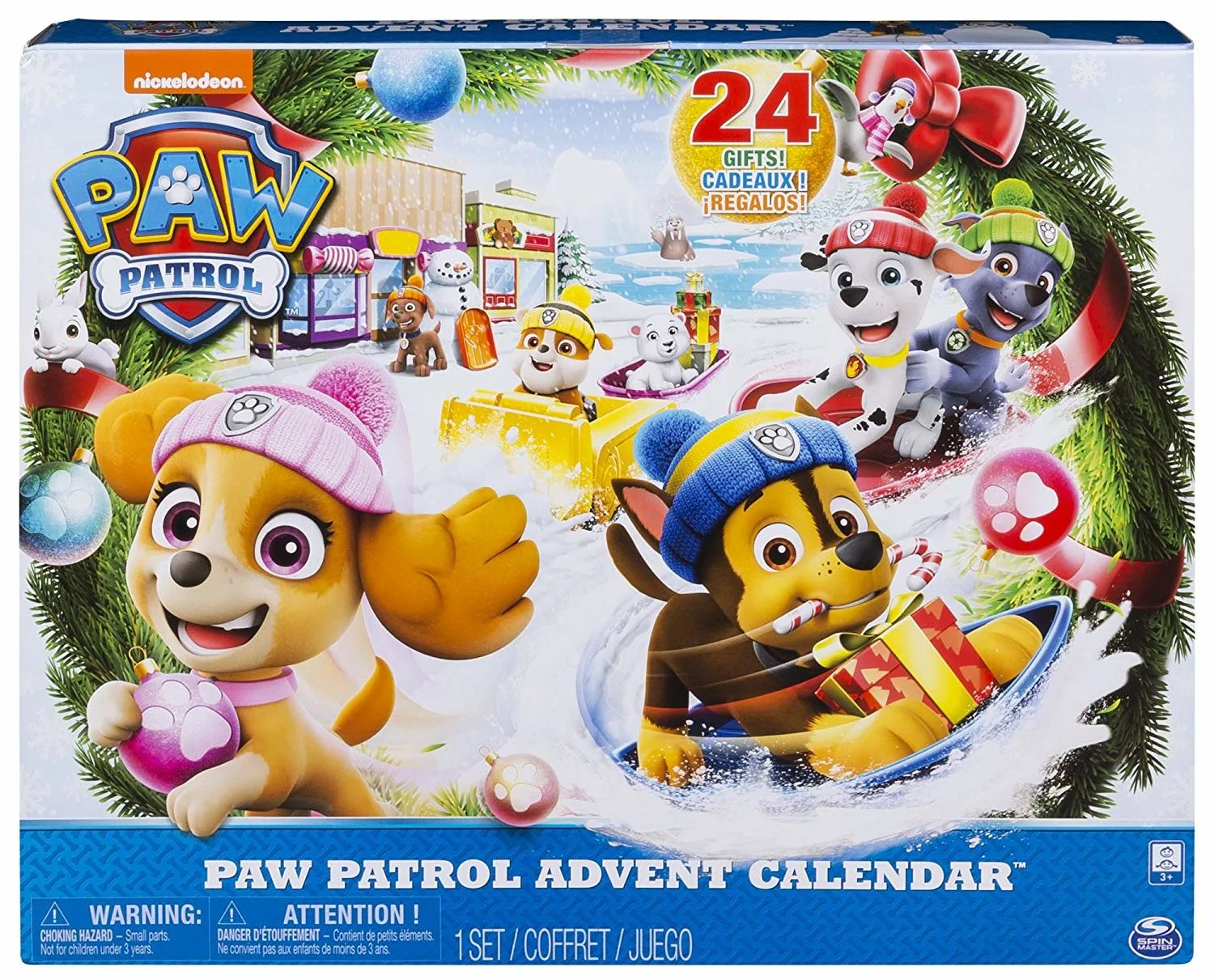 Paw Patrol Advent Calendar with 24 Collectible Plastic Figures