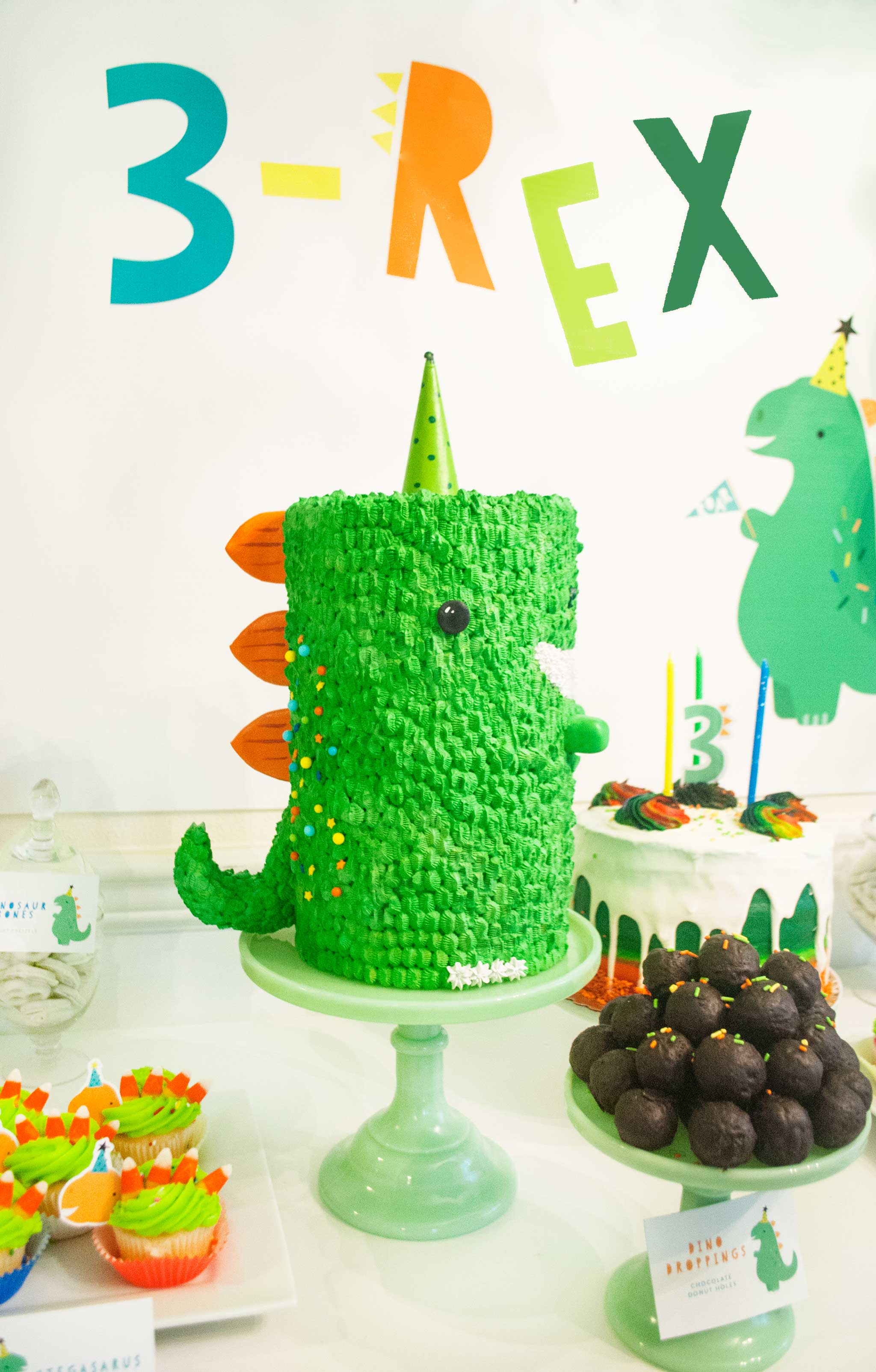 Amazon.com: Dinosaur Three Rex Cake Topper 3rd Birthday Cake Decoration for  Boy Girl Kids Bday Party Celebration Decor Supplies (Pink) : Toys & Games