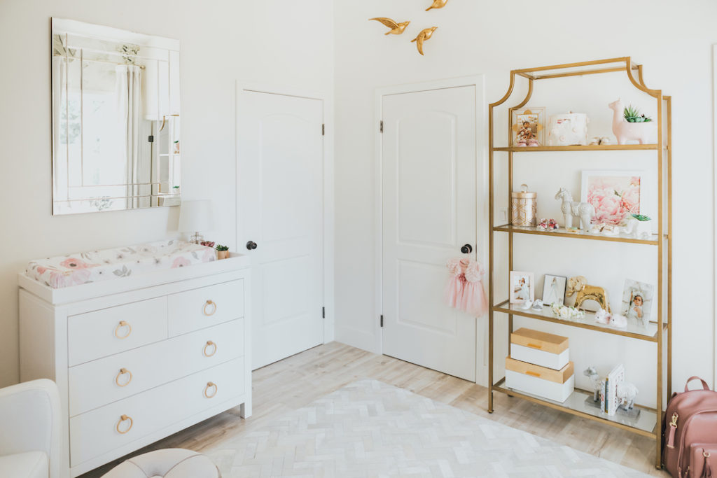 Jessi Malay's White & Gold Nursery Design by Little Crown Interiors