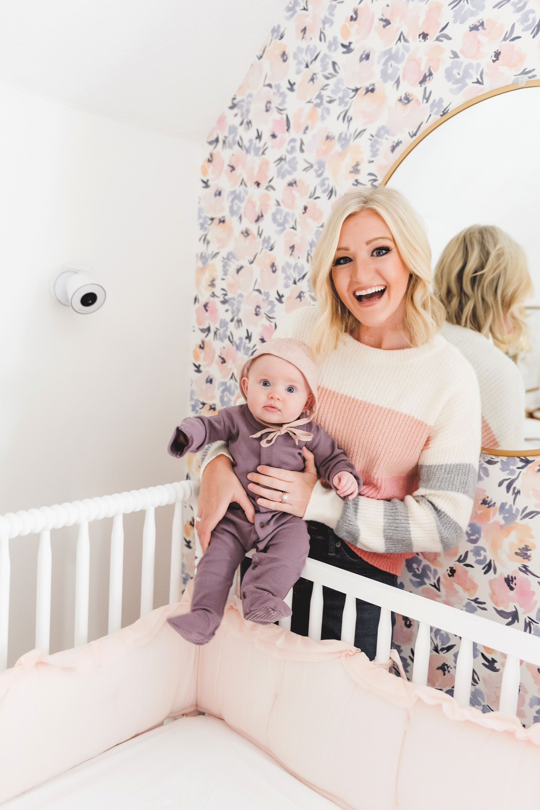 Laura Godfrey and Daughter in Nursery