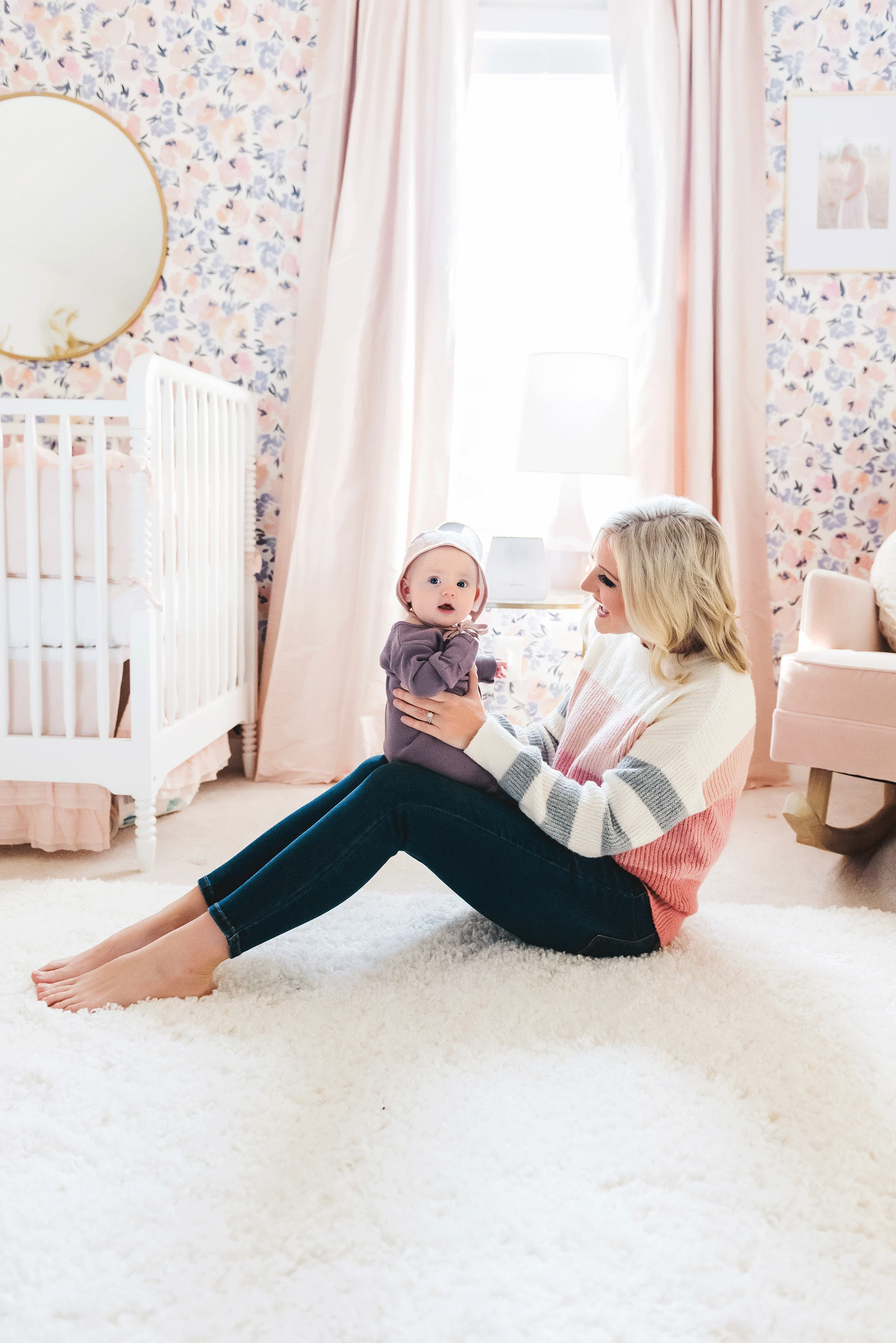 Laura Godfrey and Daughter in Nursery