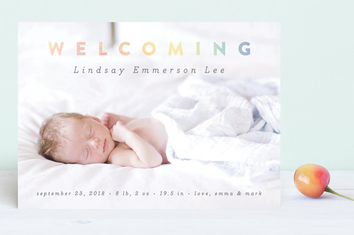 Rainbow Welcome Birth Announcement