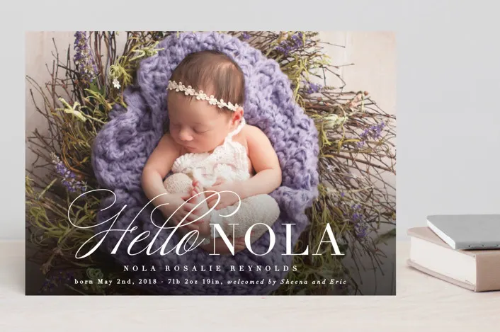 Hello Nola Birth Announcement