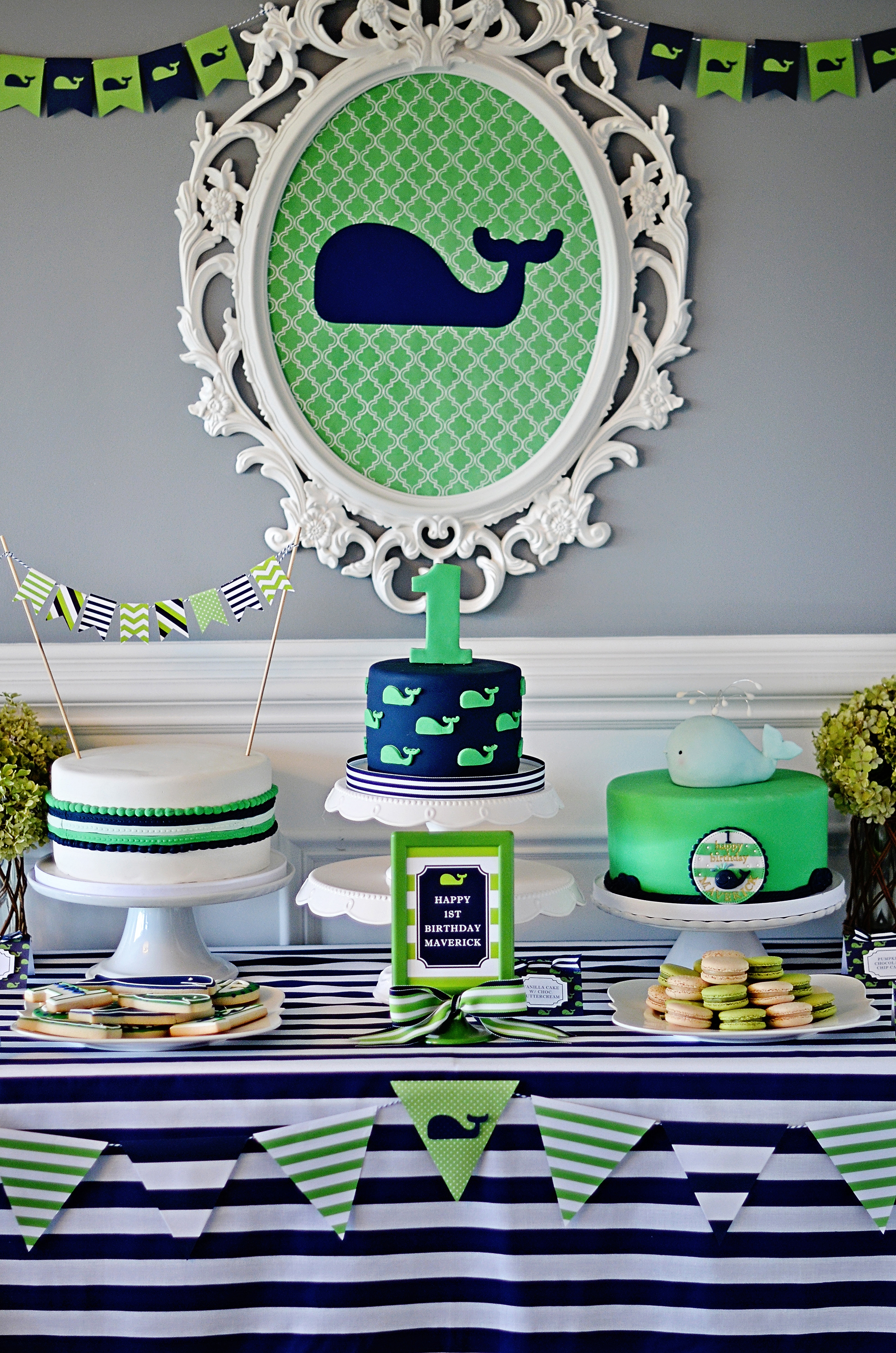 Preppy Whale First Birthday Party