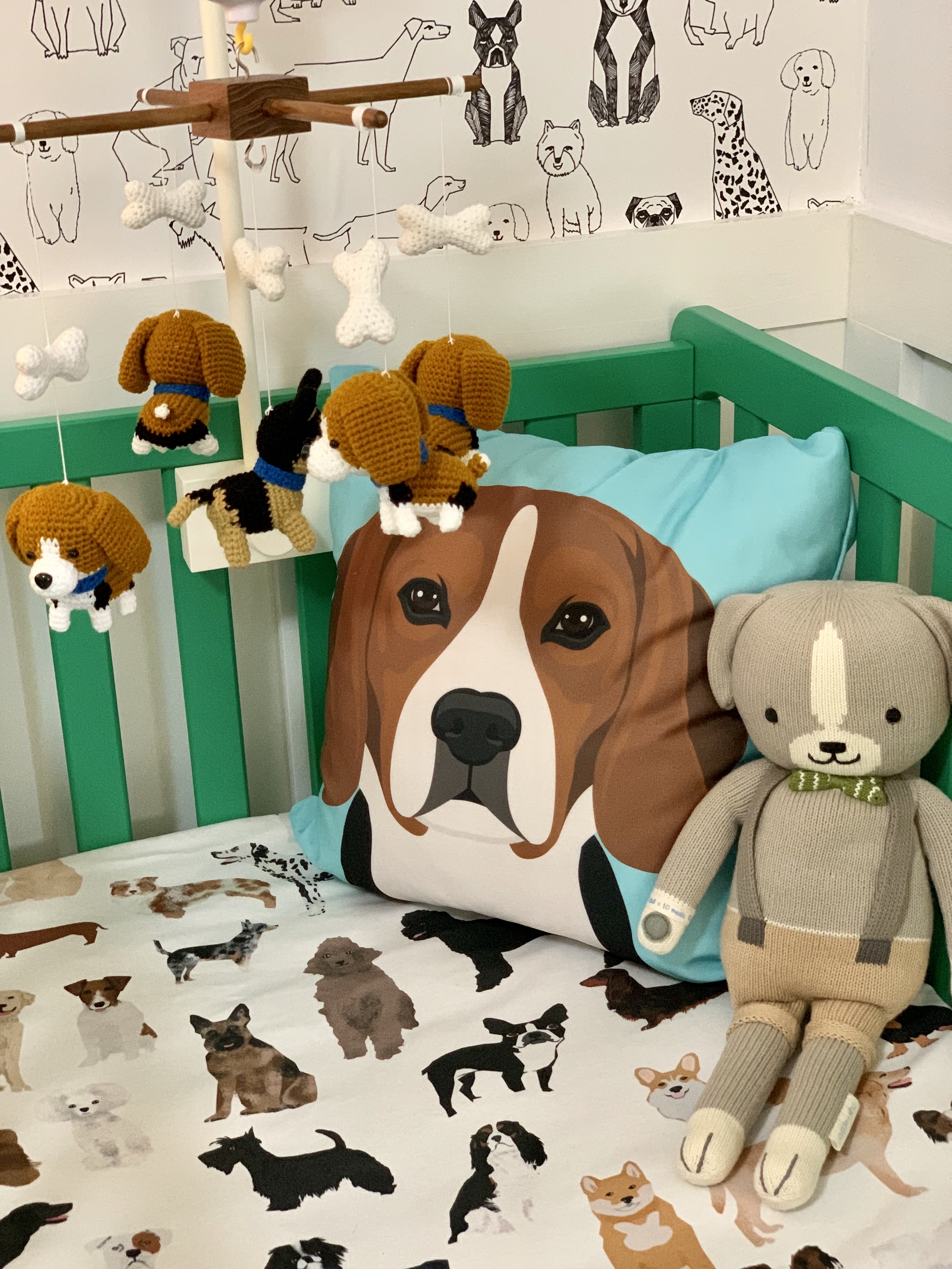 Dog themed crib outlet bedding