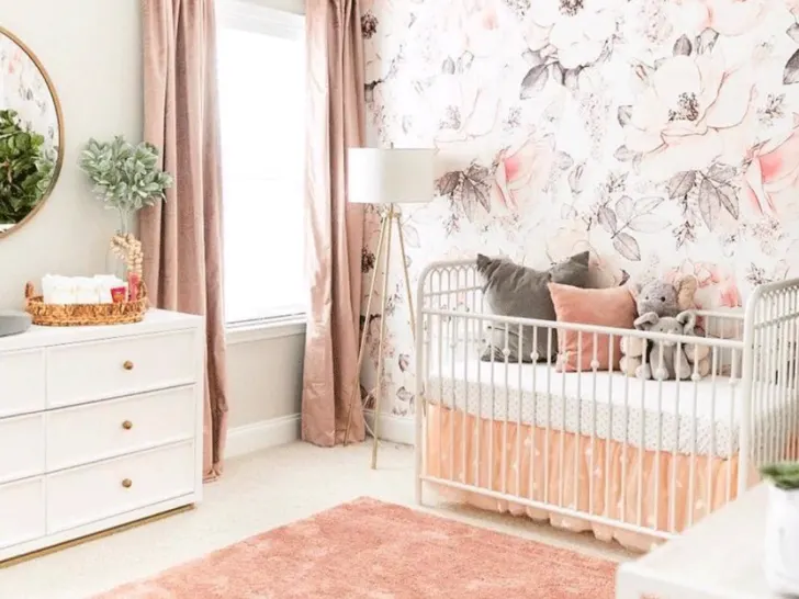 Peach Blush Floral Nursery