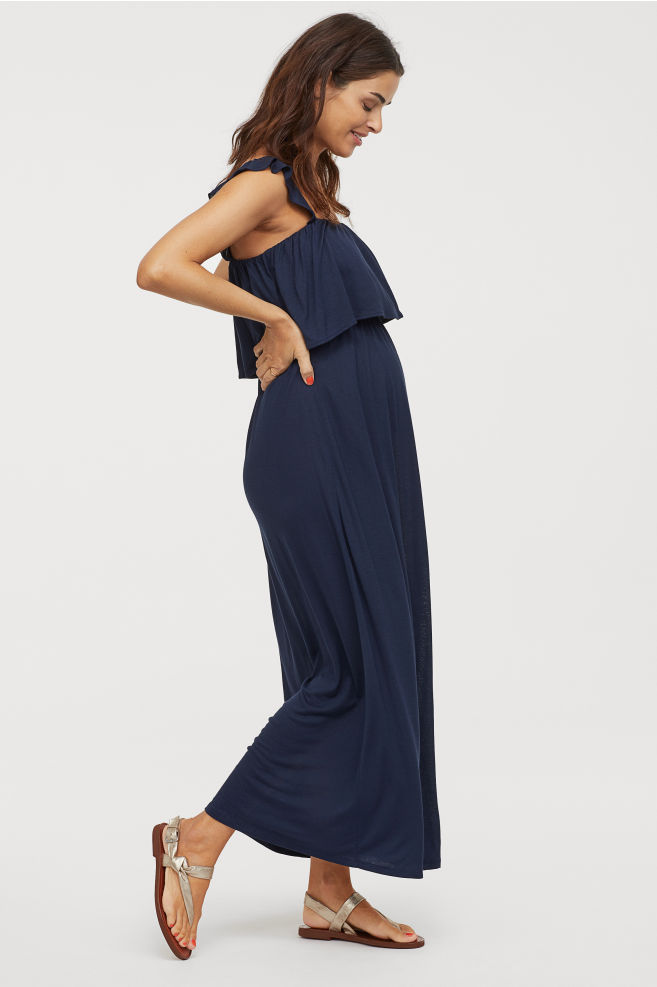 Navy Jersey Maternity Dress