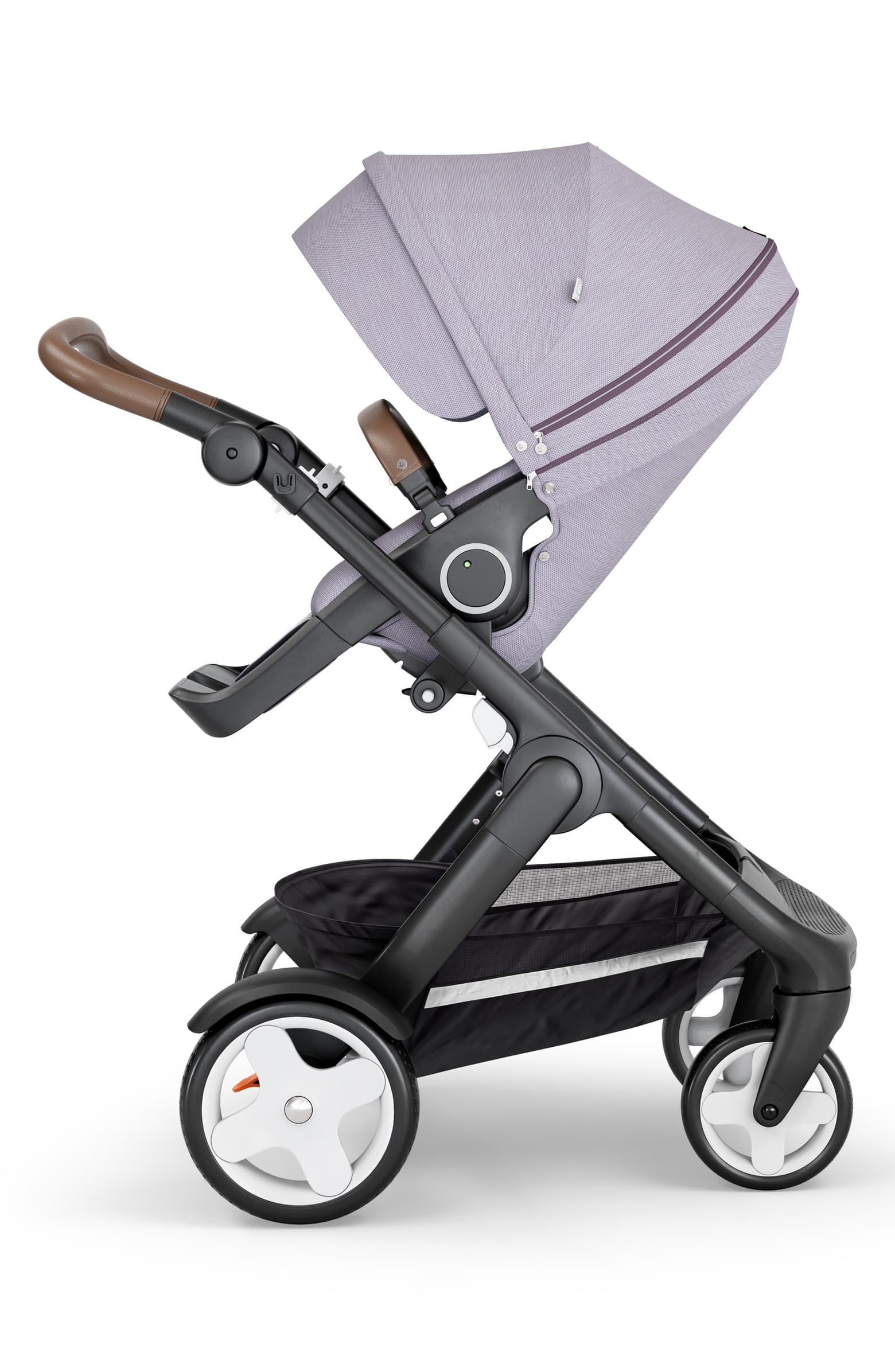 Stokke Trailz™ All Terrain Black Chassis/Brown Faux Leather Handle Stroller