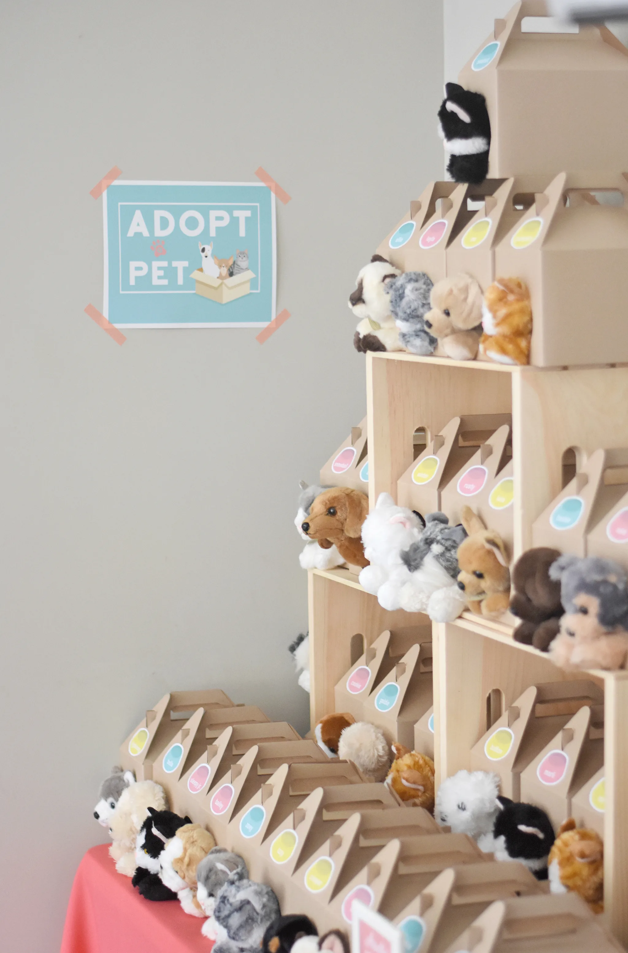 Stuffed Puppy and Kitten "Adoption" Favors