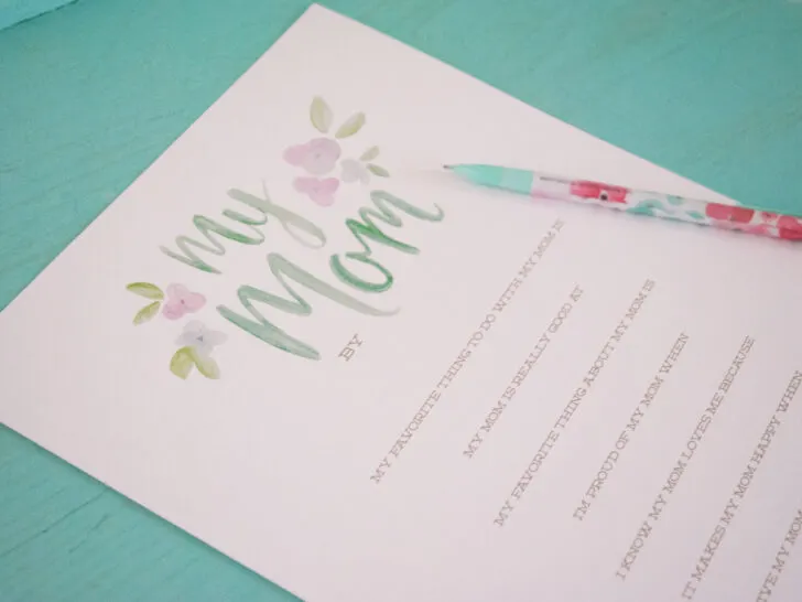 Free Mother's Day Printable Interview
