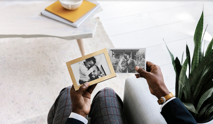 Brass and Wood Photo Display Box