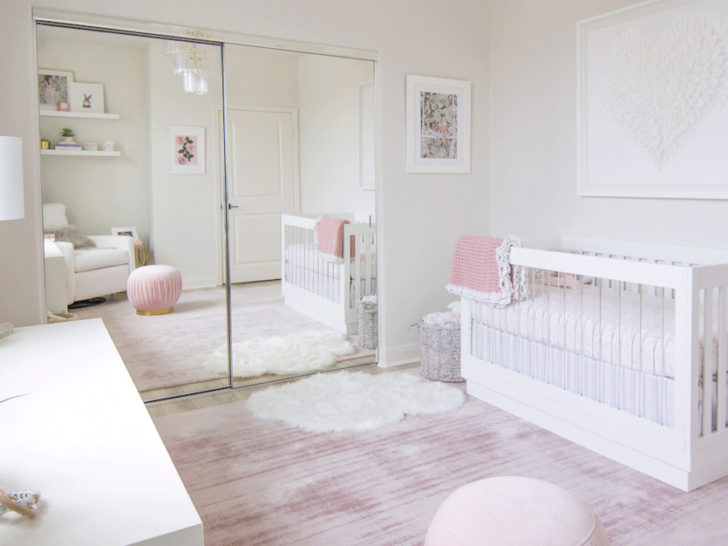 Blush Nursery with Acrylic Crib
