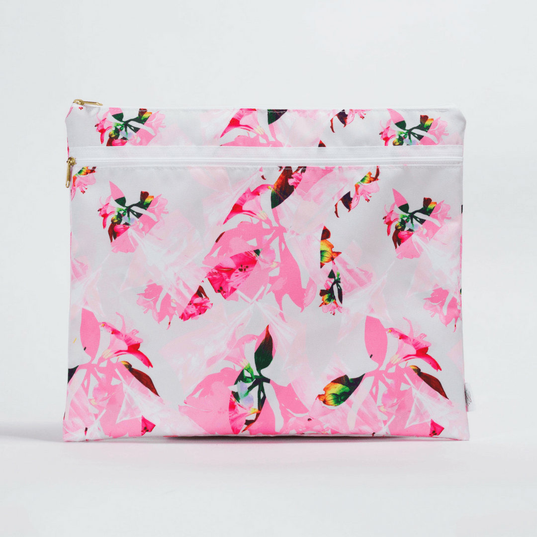Pink Botanical Wet/Dry Portfolio Bag