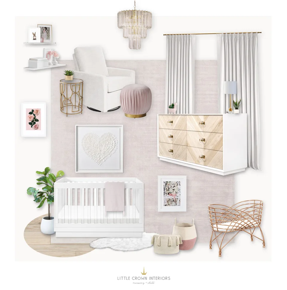 Modern Blush Nursery Design Board