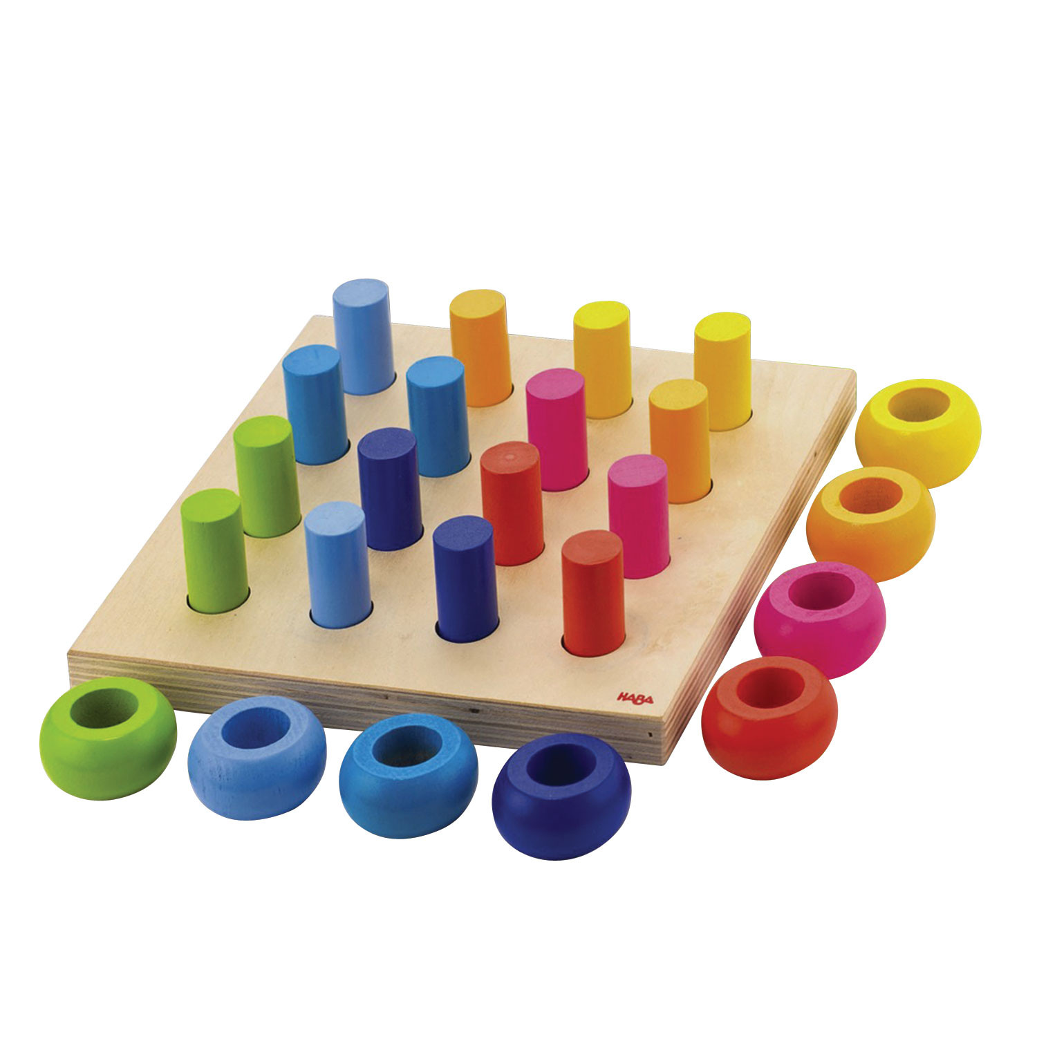 Wooden Rainbow Peg Toy